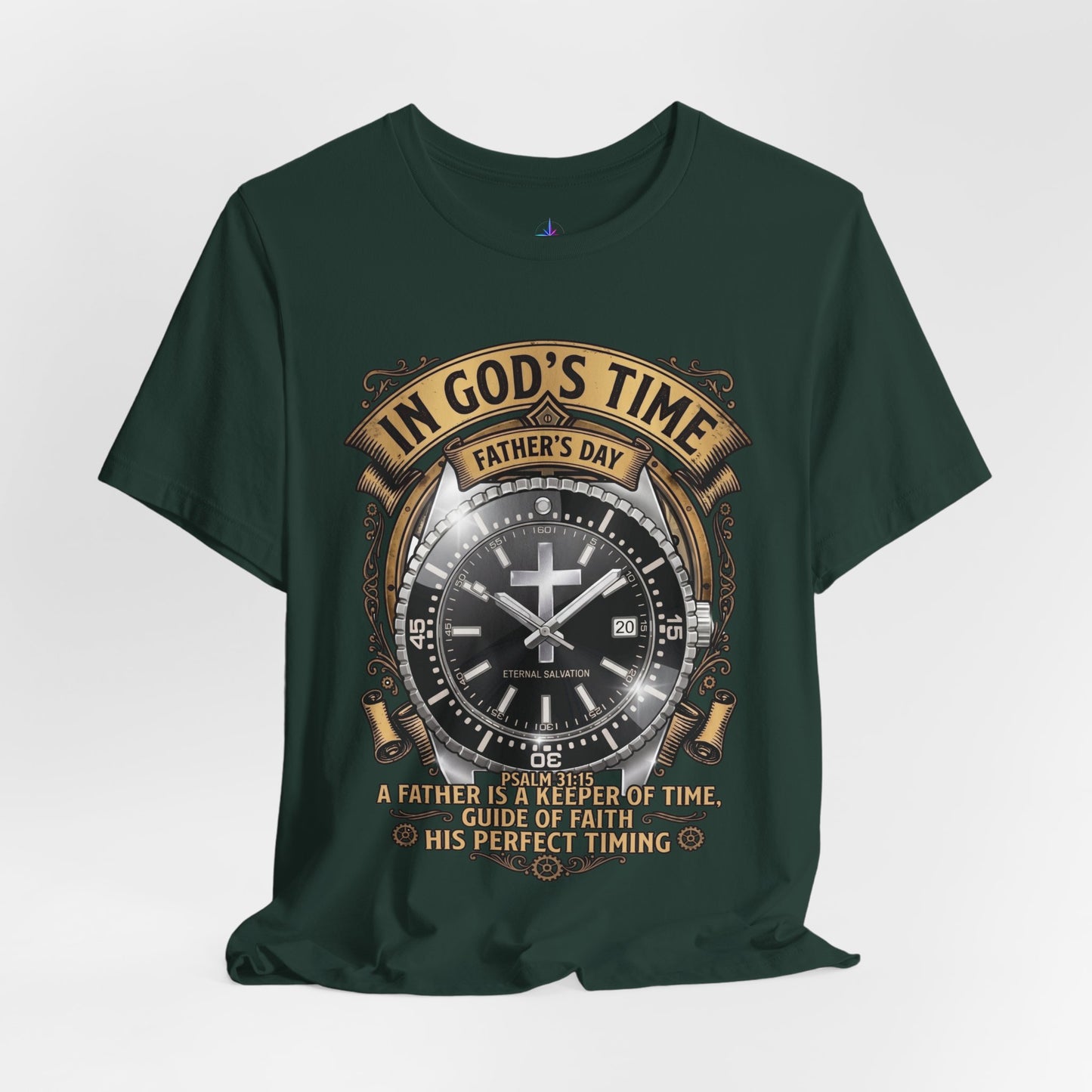 Father's Day In God's Time Watch Lover Diver T-shirt | Christian Faith Tee