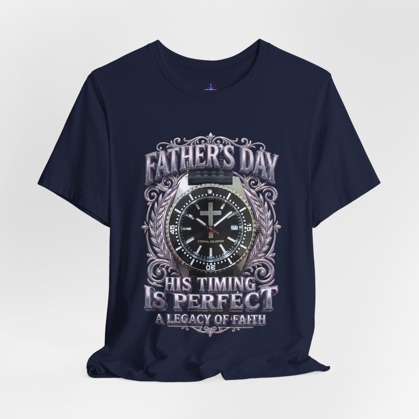 Father's Day His Timing Is Perfect Christian Black Dive Watch Lover T-Shirt | Legacy of Faith