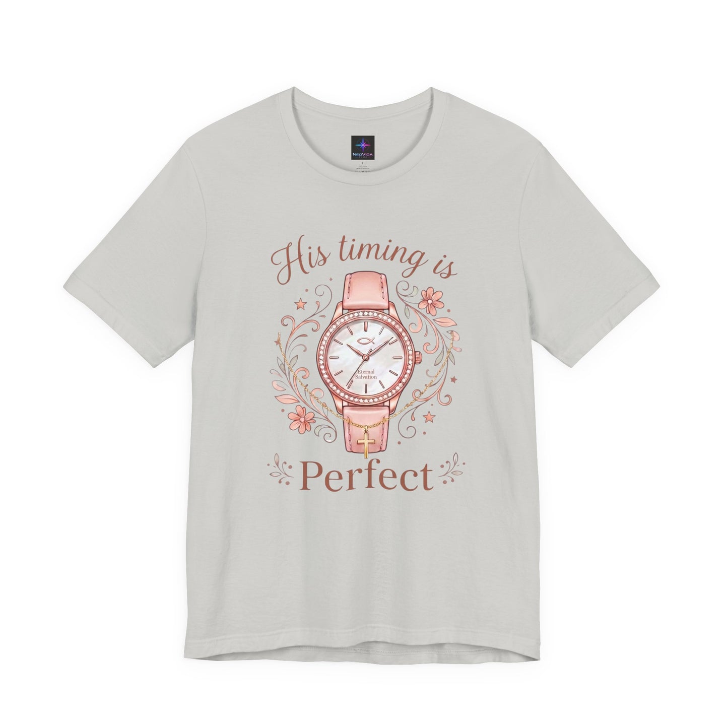 His Timing Is Perfect Ladies Watch Lover T-Shirt | Christian Graphic Tee