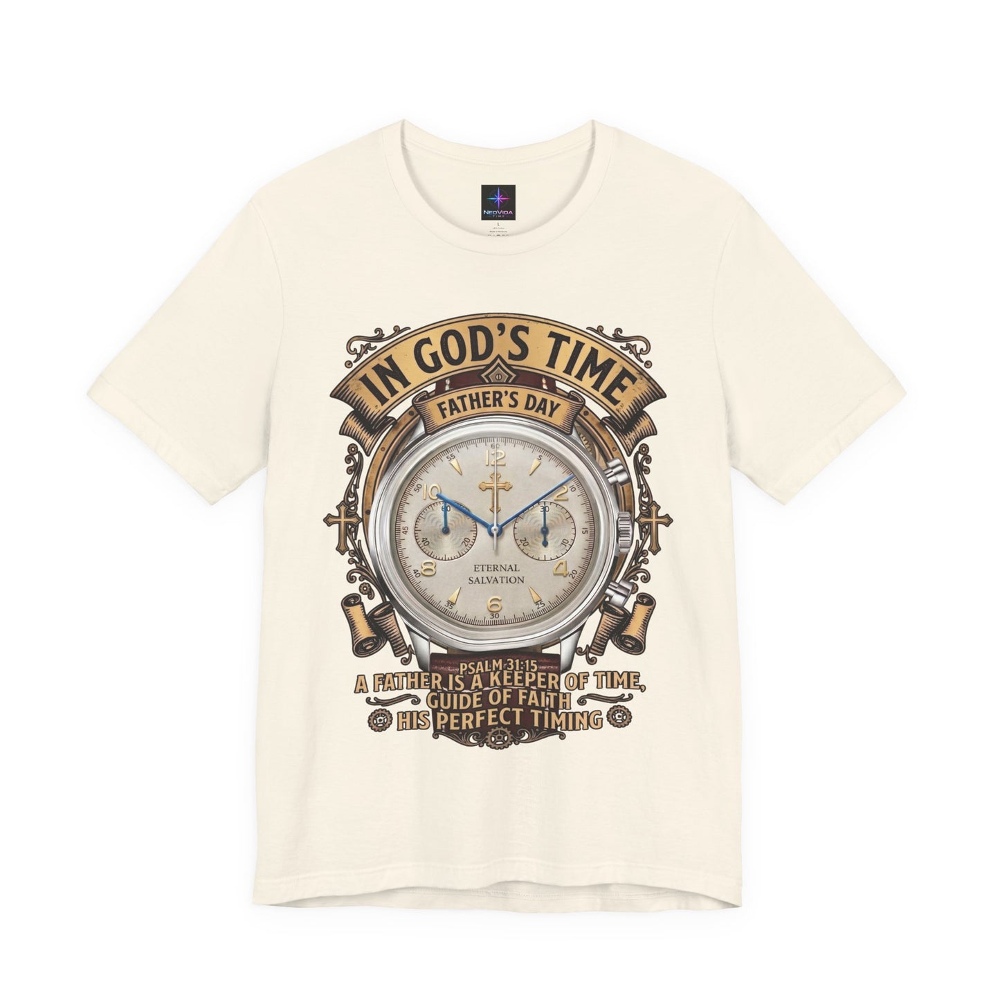 Father's Day In God's Time Watch Lover Chrono T-shirt | Christian Faith Tee