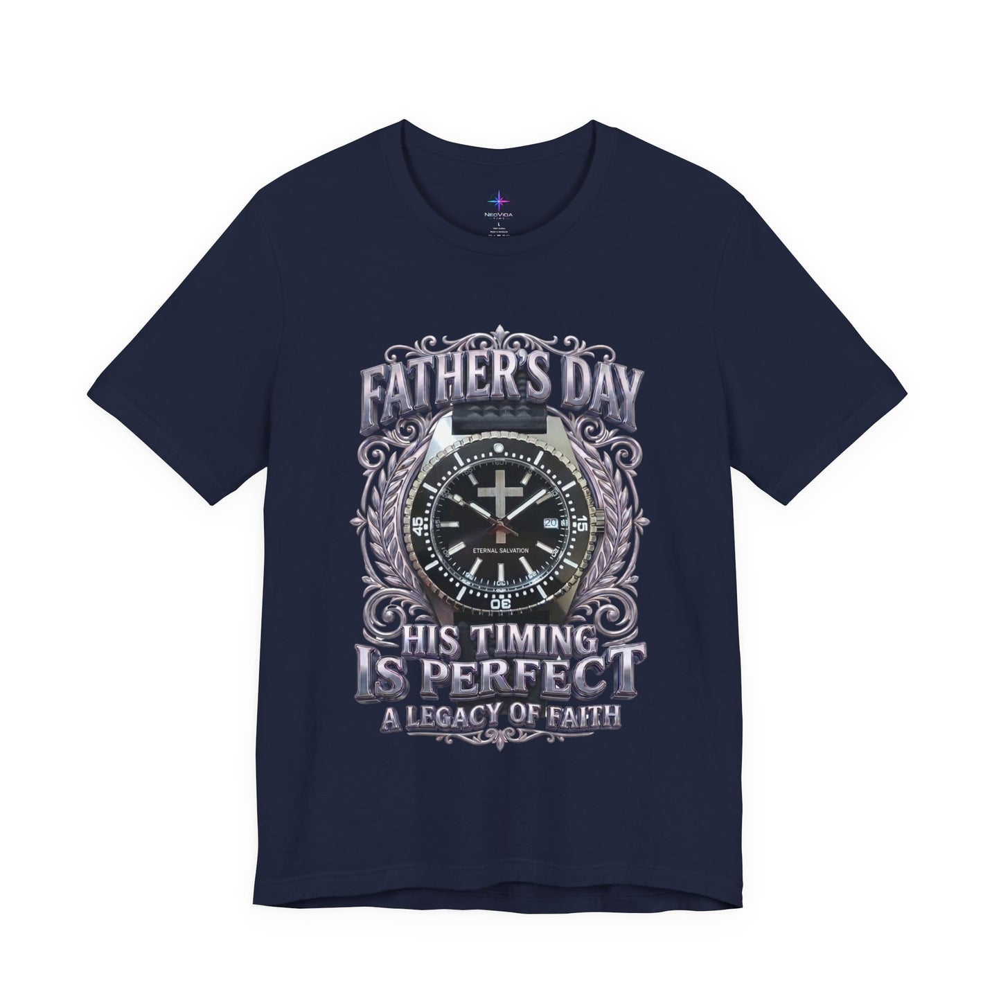 Father's Day His Timing Is Perfect Christian Black Dive Watch Lover T-Shirt | Legacy of Faith