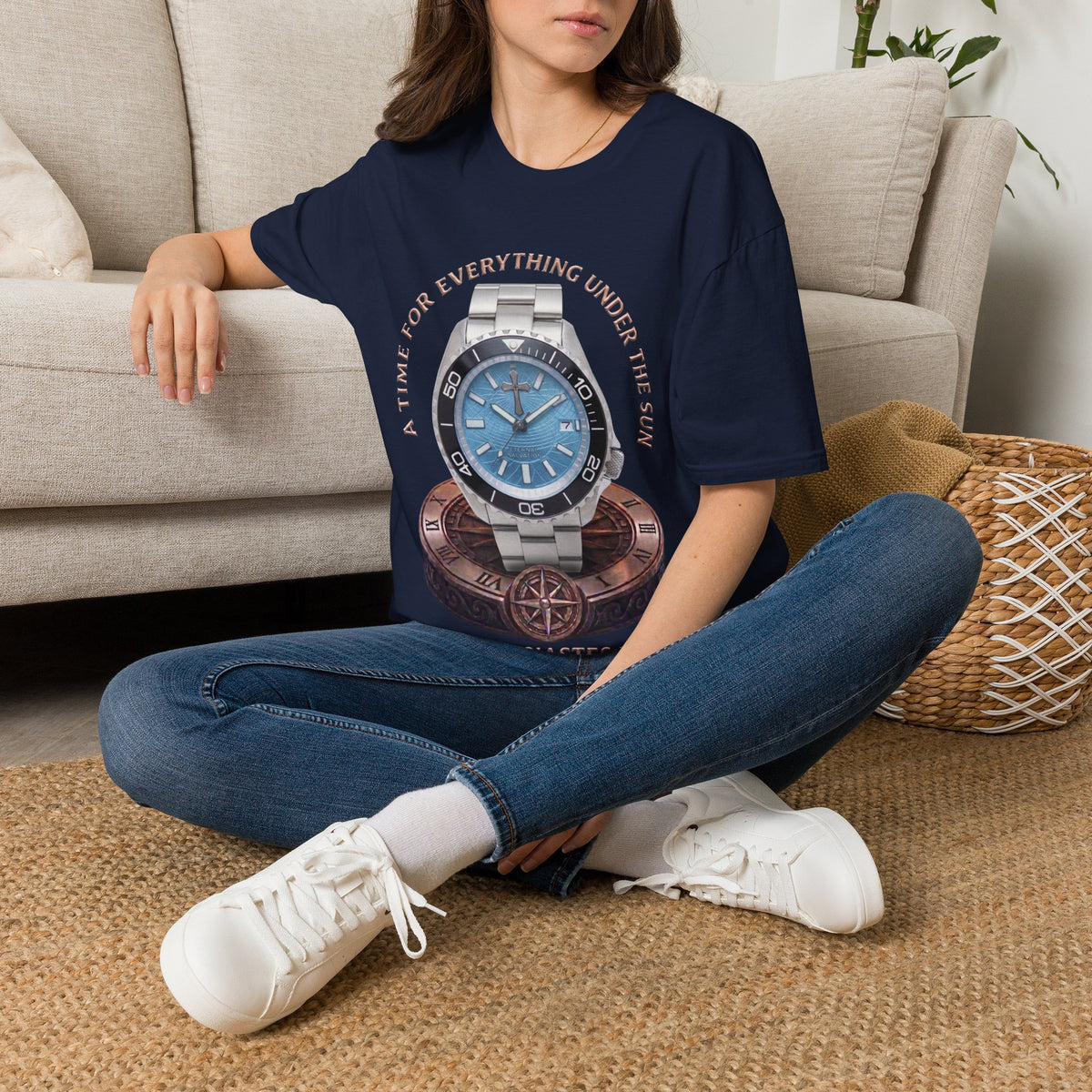 A Time for Everything Sky Blue Diver Graphic T-Shirt