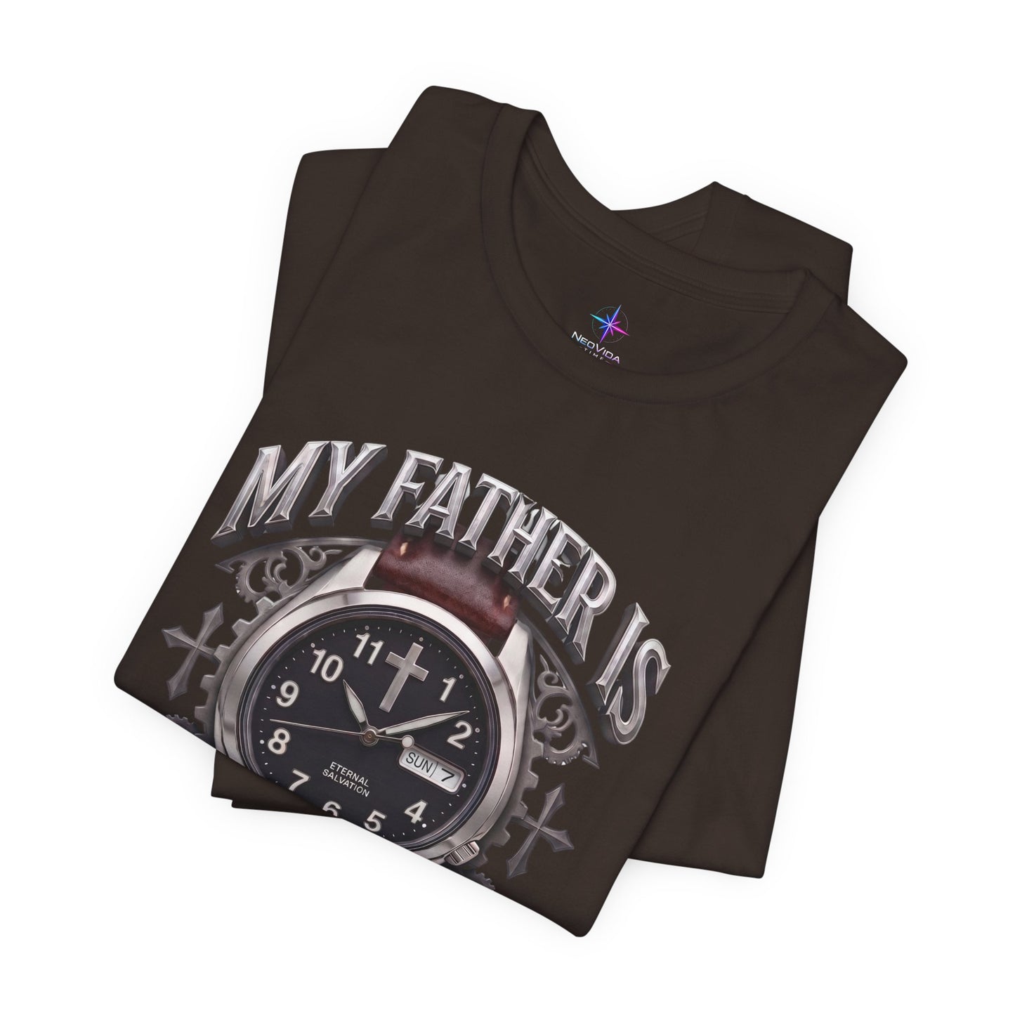 Father's Day My Father Is Always On Time Field Watch Lover T-Shirt | Christian graphic tee