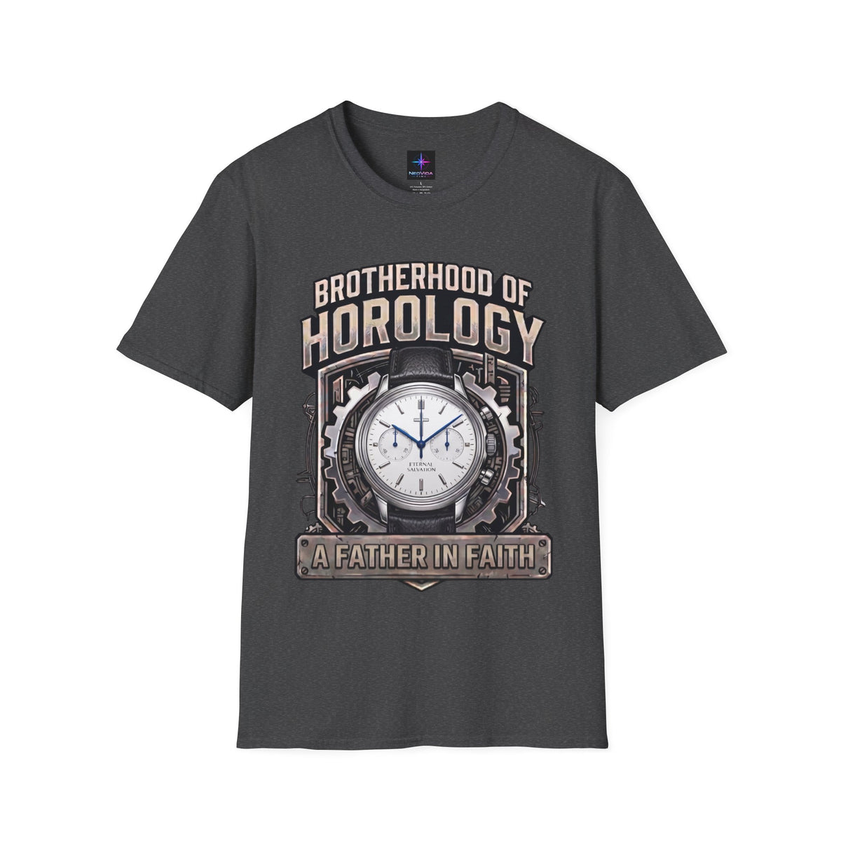 Father's Day Brotherhood of Horology Christian Chrono Watch Lover T-Shirt | A Father in Faith graphic tee
