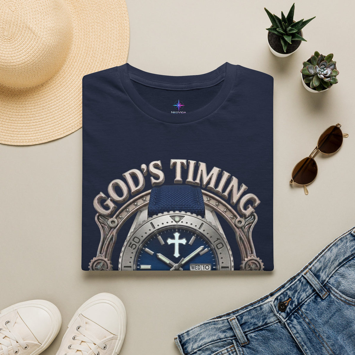 God's Timing Is Perfect Steel Diver Watch Graphic T-Shirt