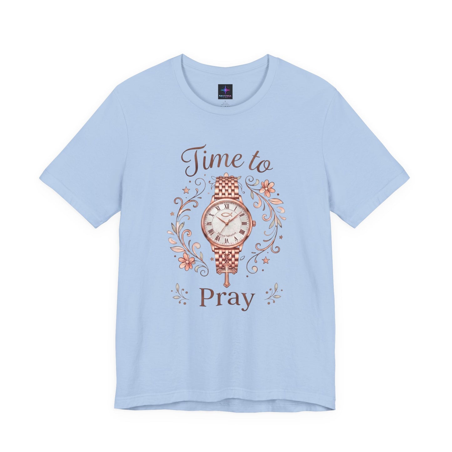Time To Pray Ladies Watch Lover T-Shirt | Christian Graphic Tee