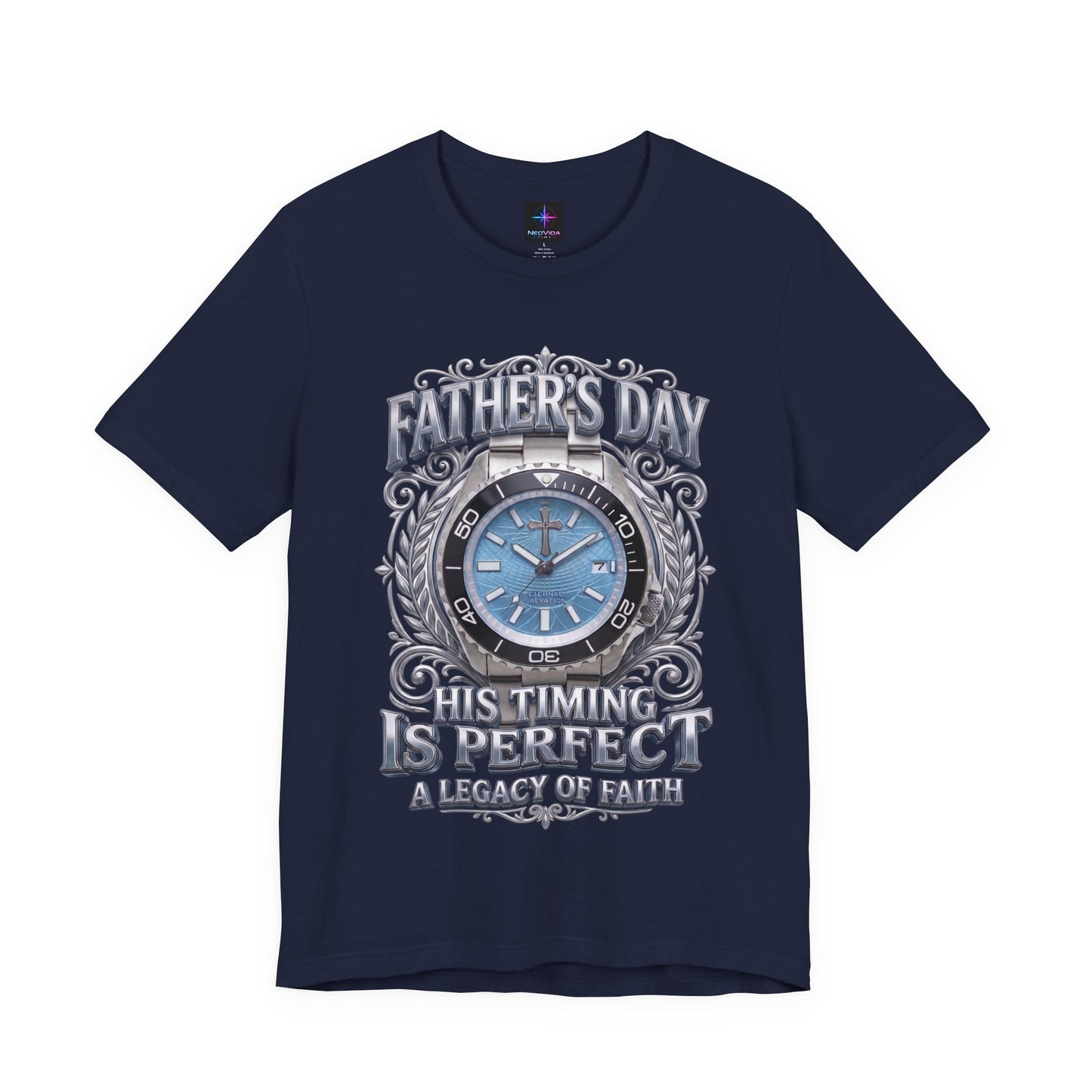 Father's Day His Timing Is Perfect Christian Blue Dive Watch Lover T-Shirt | Legacy of Faith