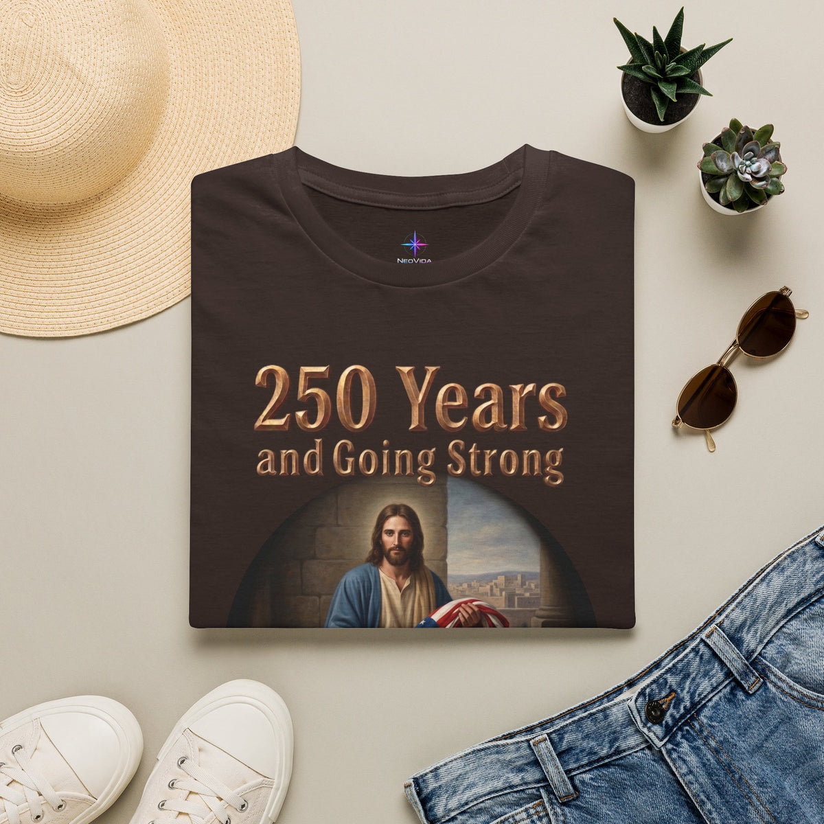 One Nation Under God Christian T-Shirt | 250 Years Patriotic 4th of July Jesus Tee