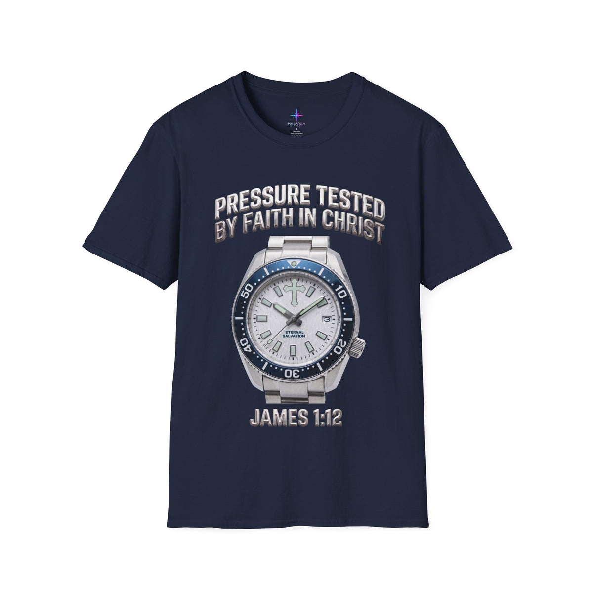 Pressure Tested by Faith In Christ Heavyweight Tee – Frost White Birch Edition