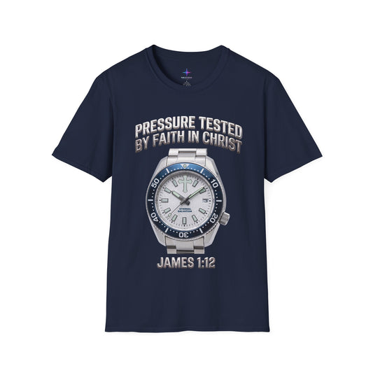 Pressure Tested by Faith In Christ Heavyweight Tee – Frost White Birch Edition