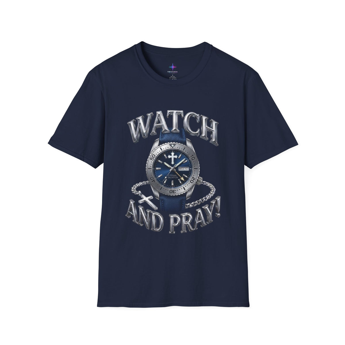 Watch and Pray! Heavyweight Graphic Tee – The Tactical Navy Edition