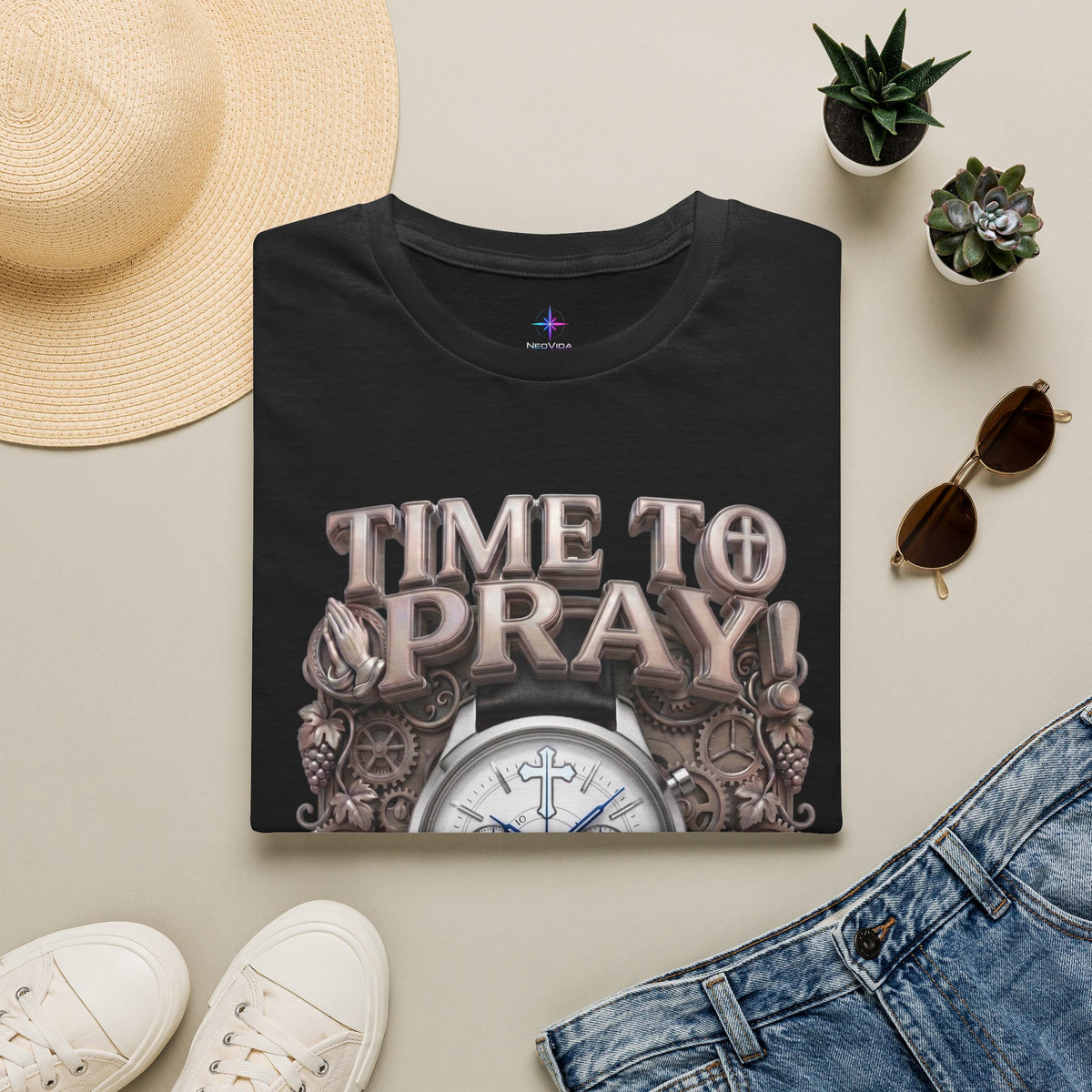 Time to Pray Chronograph Graphic T-Shirt