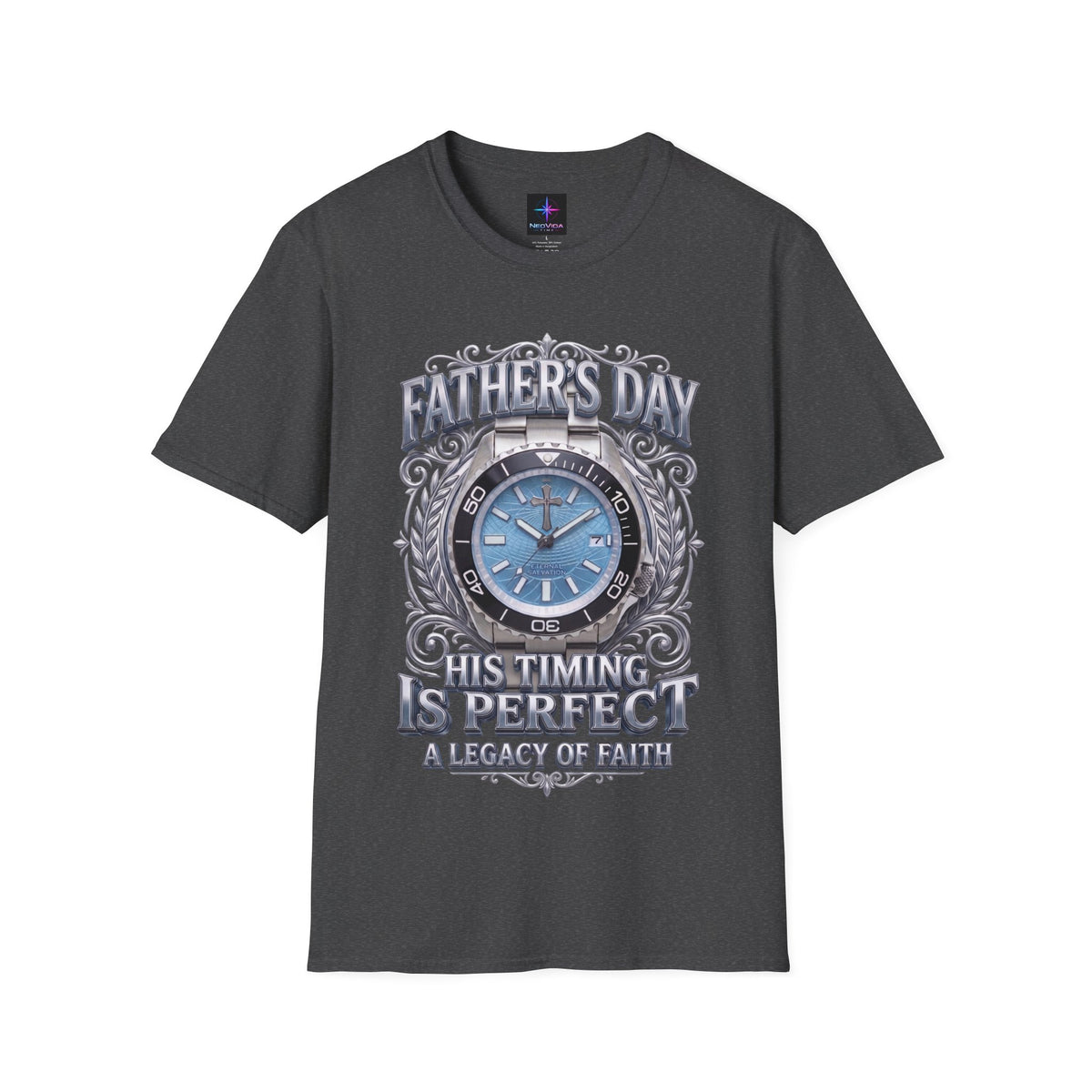 Father's Day His Timing Is Perfect Christian Blue Dive Watch Lover T-Shirt | Legacy of Faith