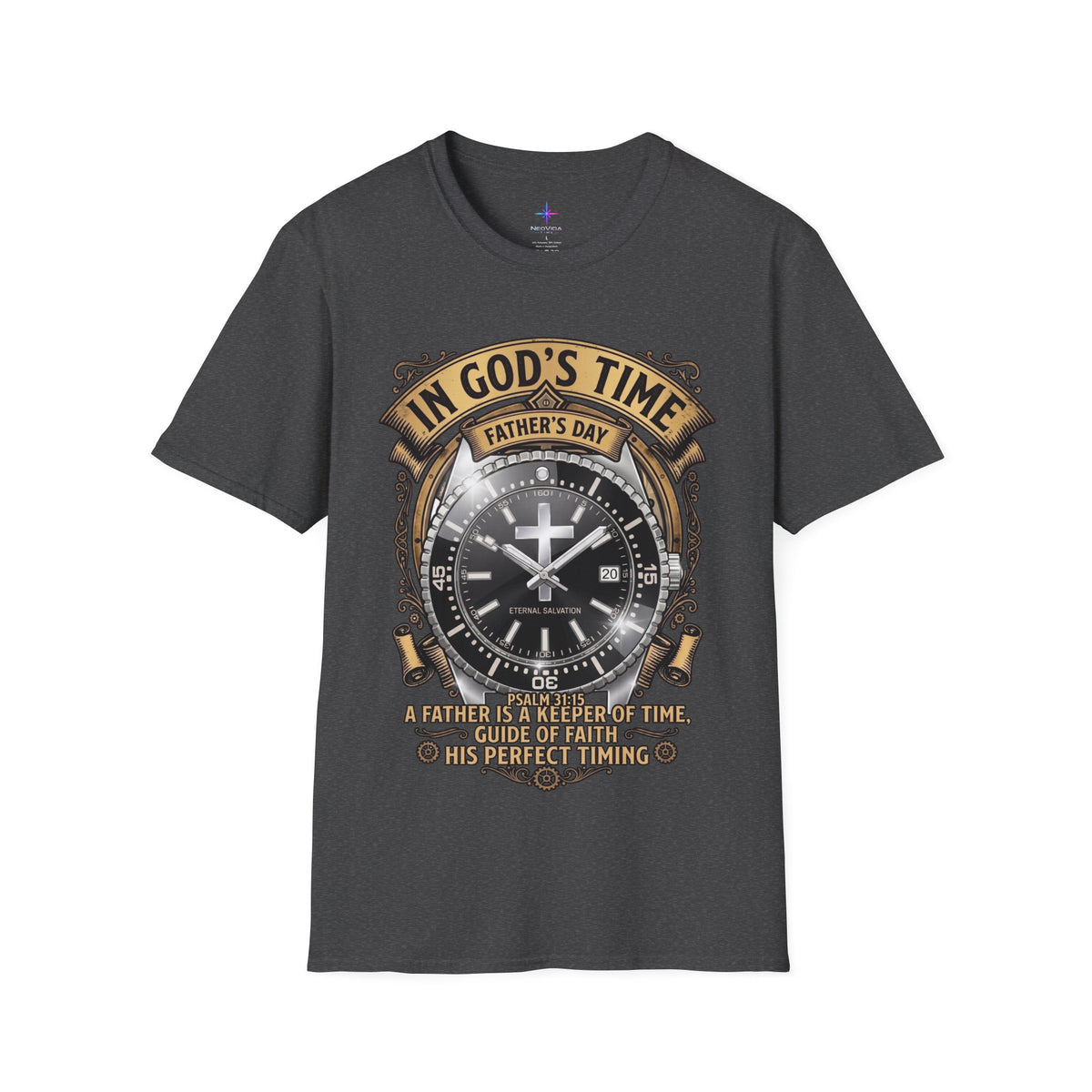Father's Day In God's Time Watch Lover Diver T-shirt | Christian Faith Tee