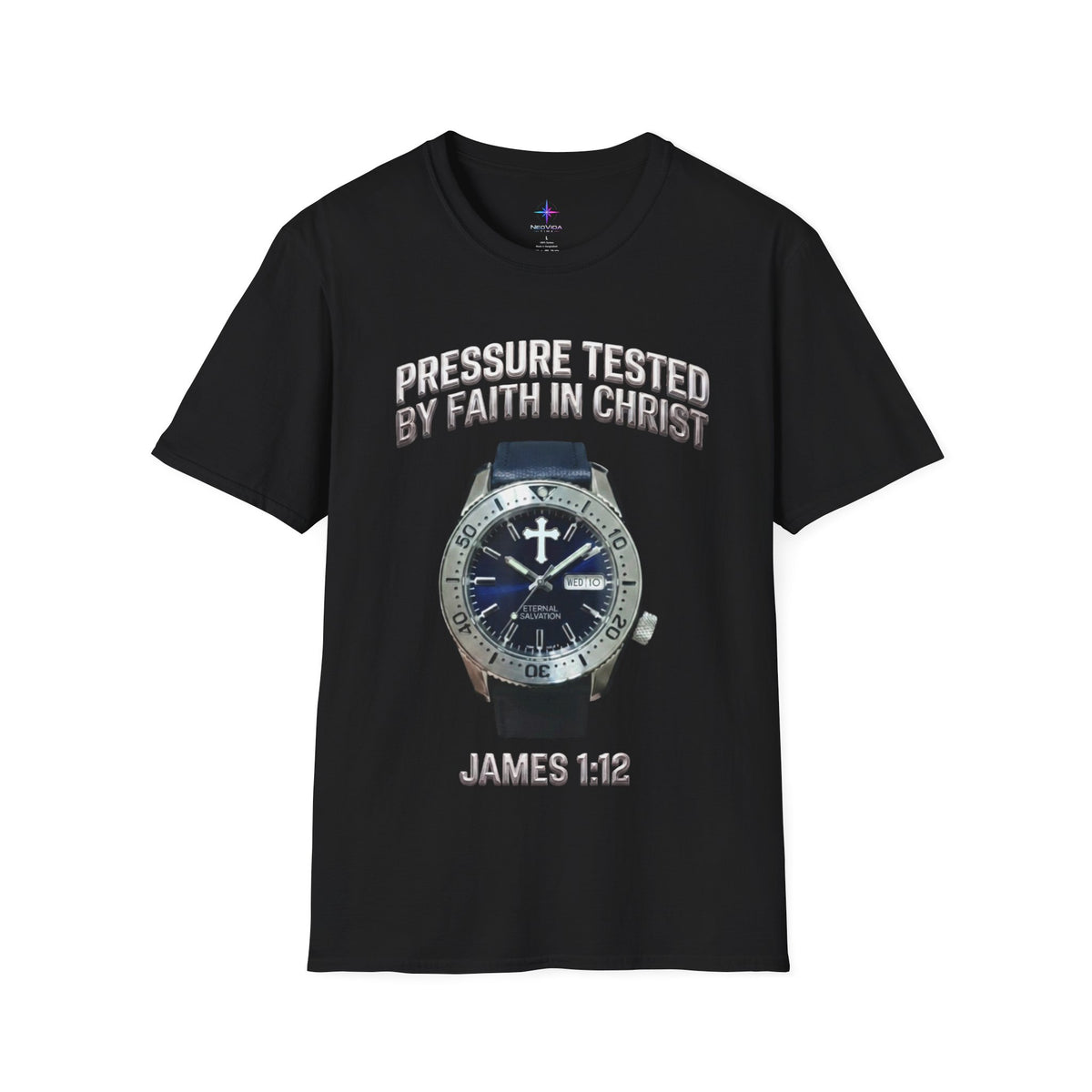 Pressure Tested by Faith In Christ Heavyweight Tee – Midnight Blue Diver Edition
