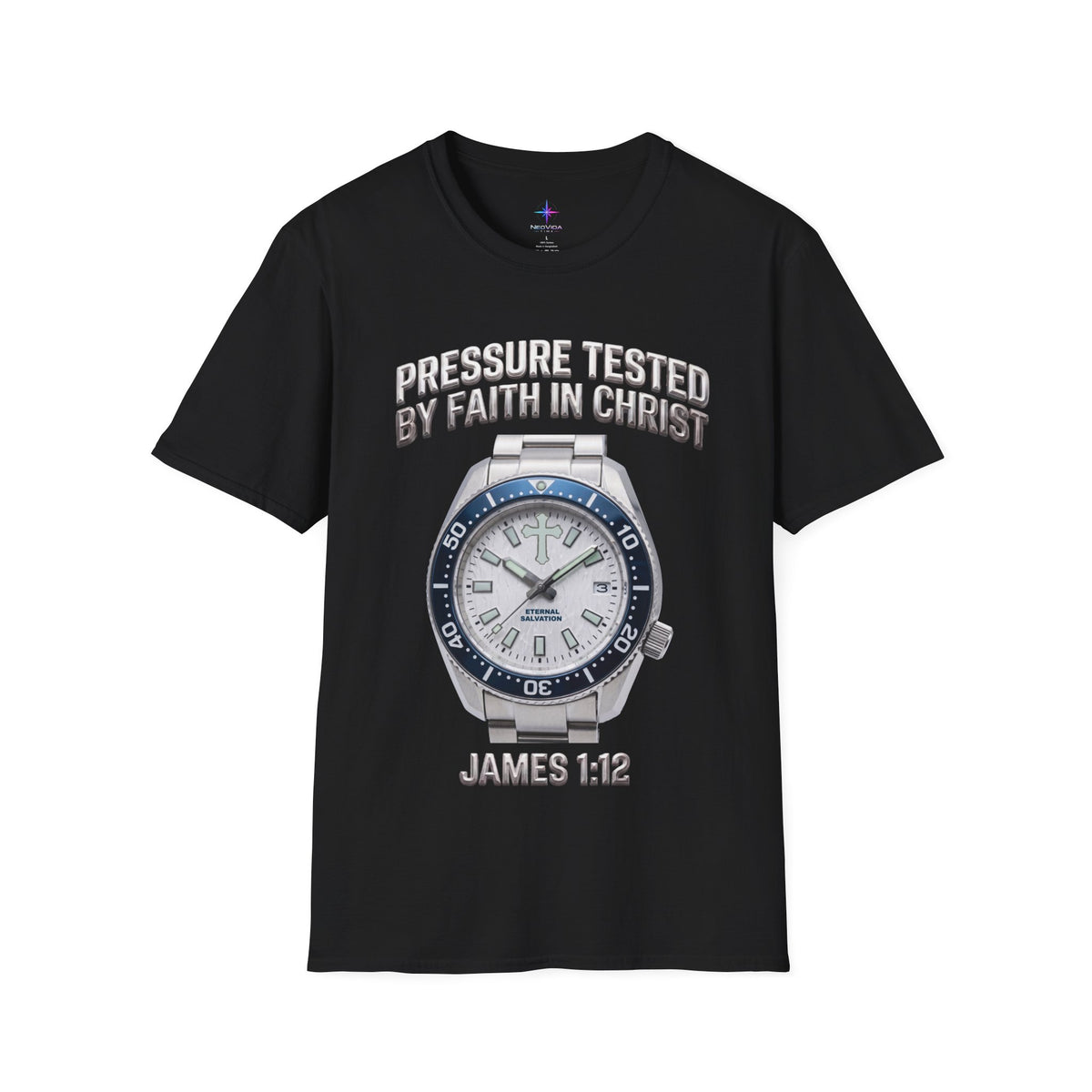 Pressure Tested by Faith In Christ Heavyweight Tee – Frost White Birch Edition