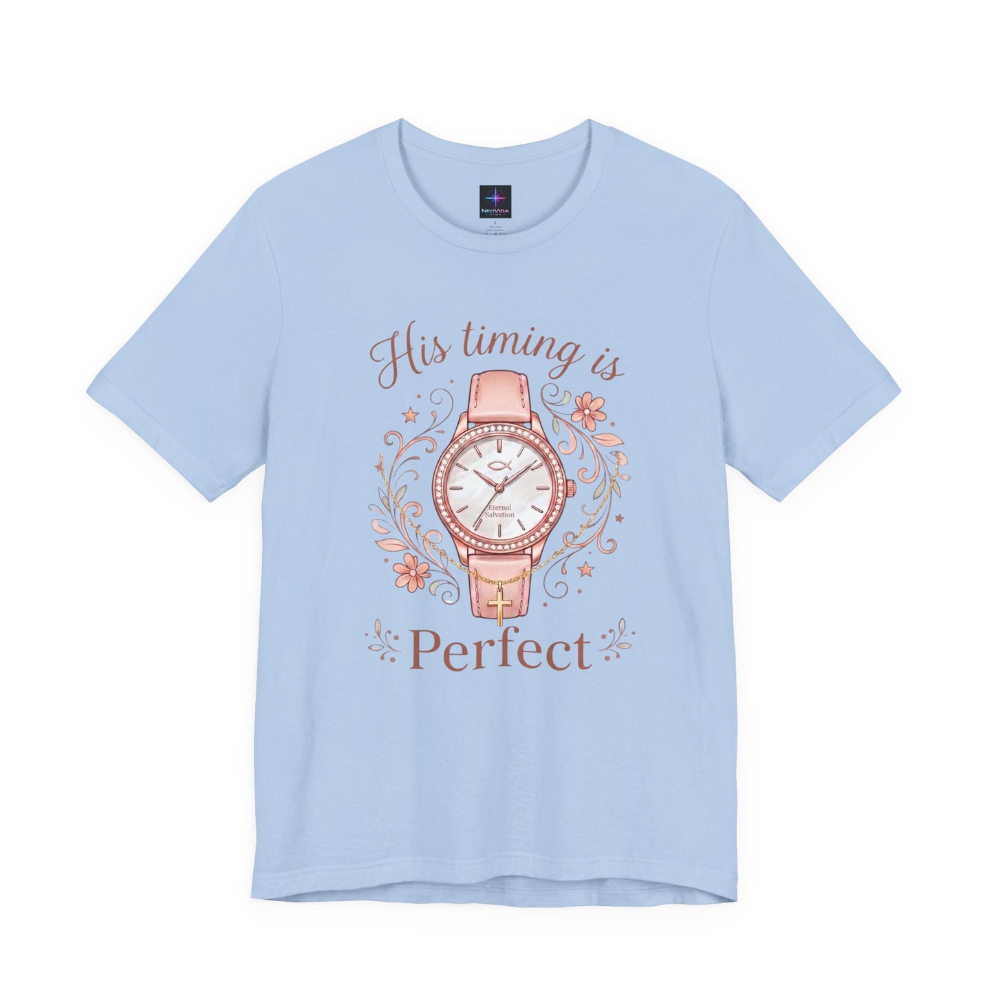 His Timing Is Perfect Ladies Watch Lover T-Shirt | Christian Graphic Tee