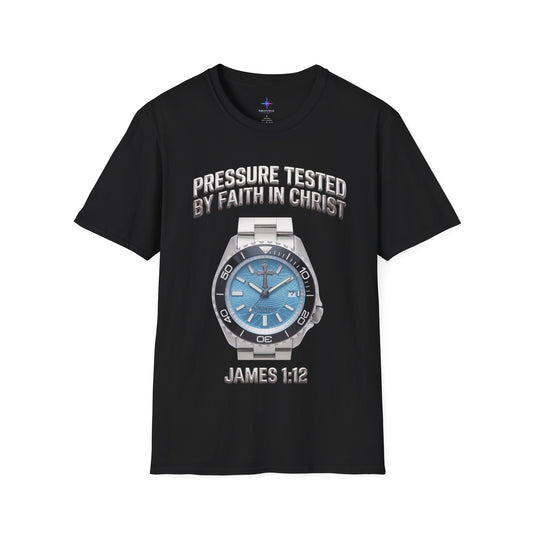 Pressure Tested by Faith In Christ Heavyweight Tee – Sky Blue Guilloché Edition