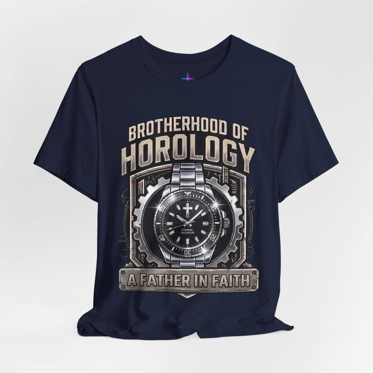 Father's Day Brotherhood of Horology Christian Dive Watch Lover T-Shirt | A Father in Faith graphic tee