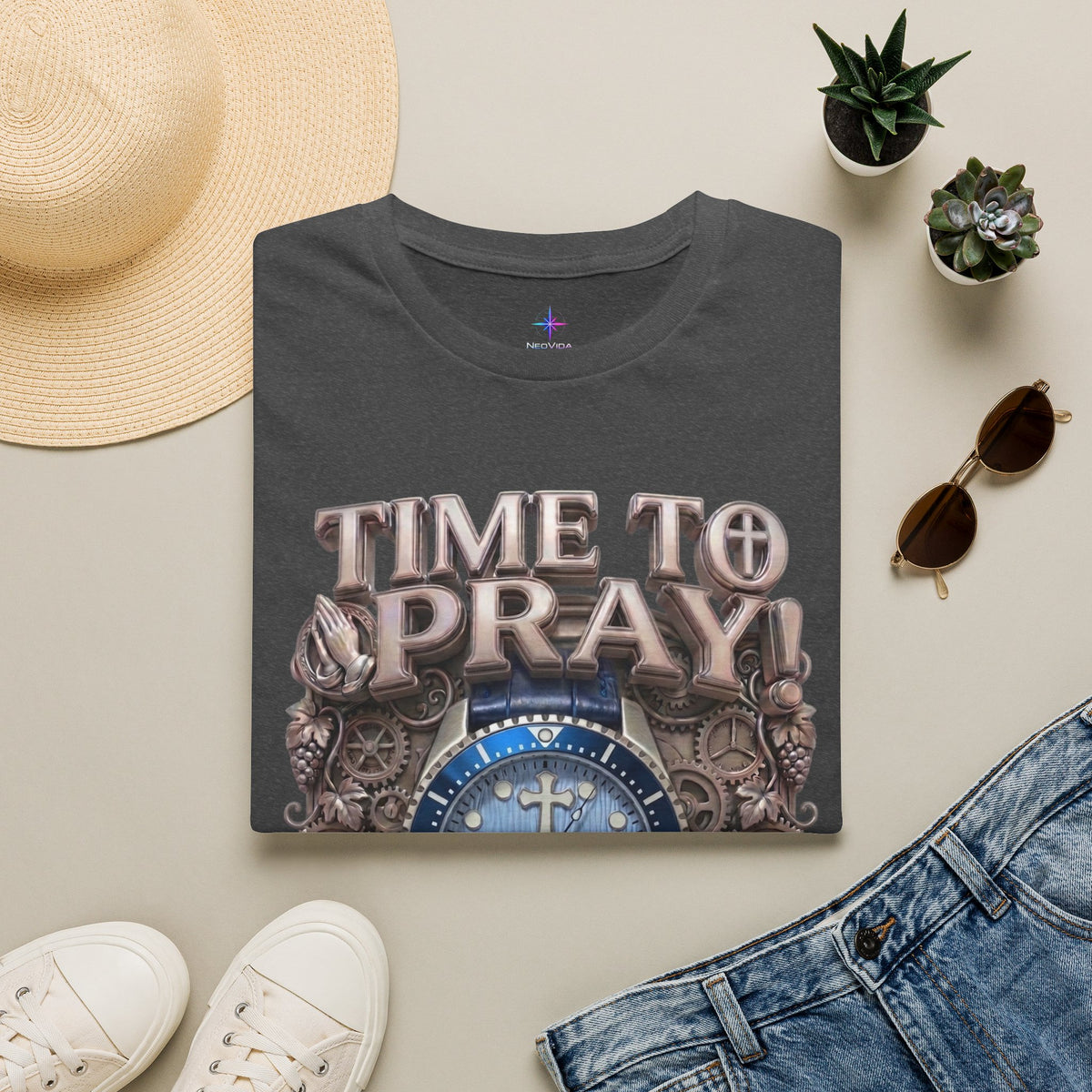 Time to Pray Artisan Diver Graphic T-Shirt