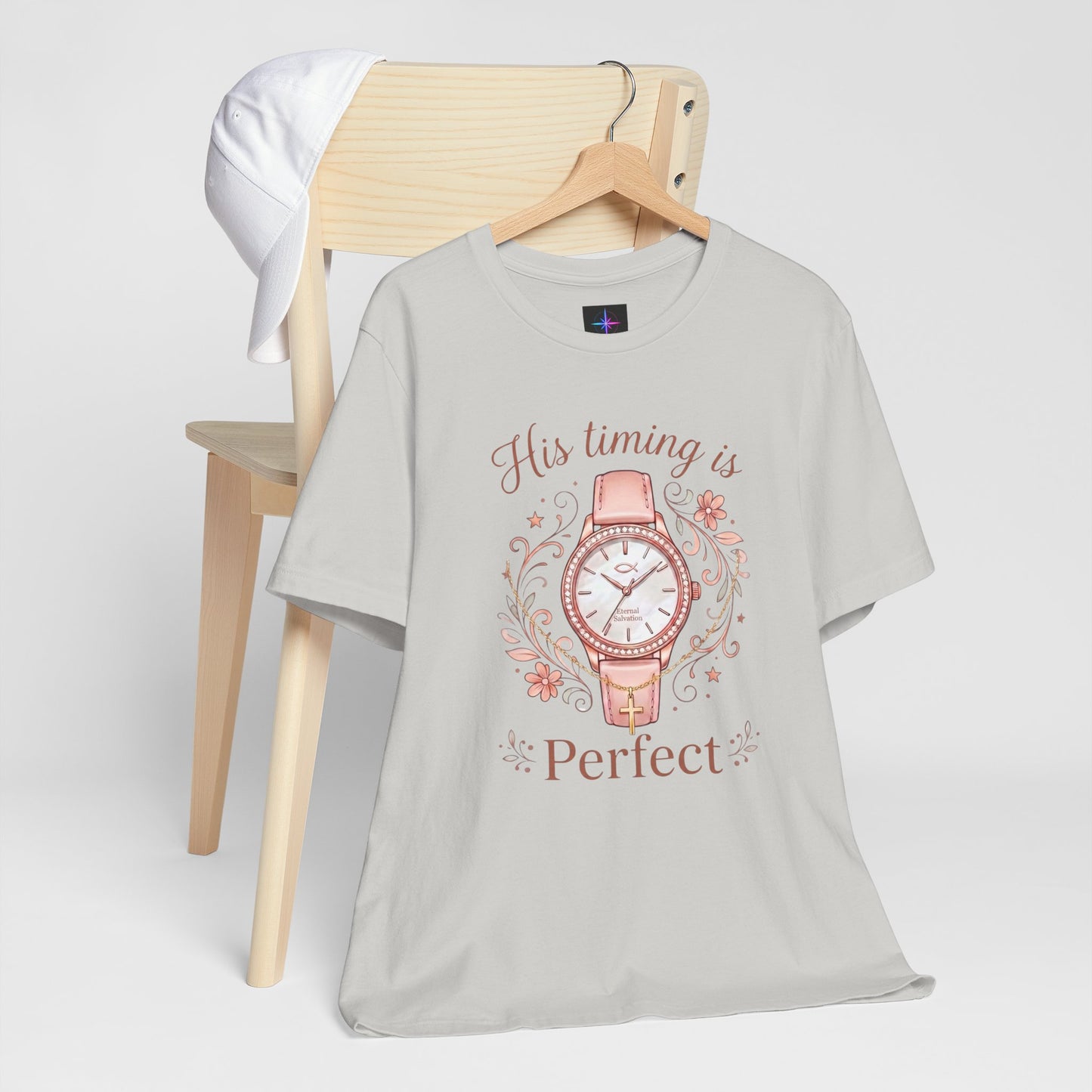 His Timing Is Perfect Ladies Watch Lover T-Shirt | Christian Graphic Tee