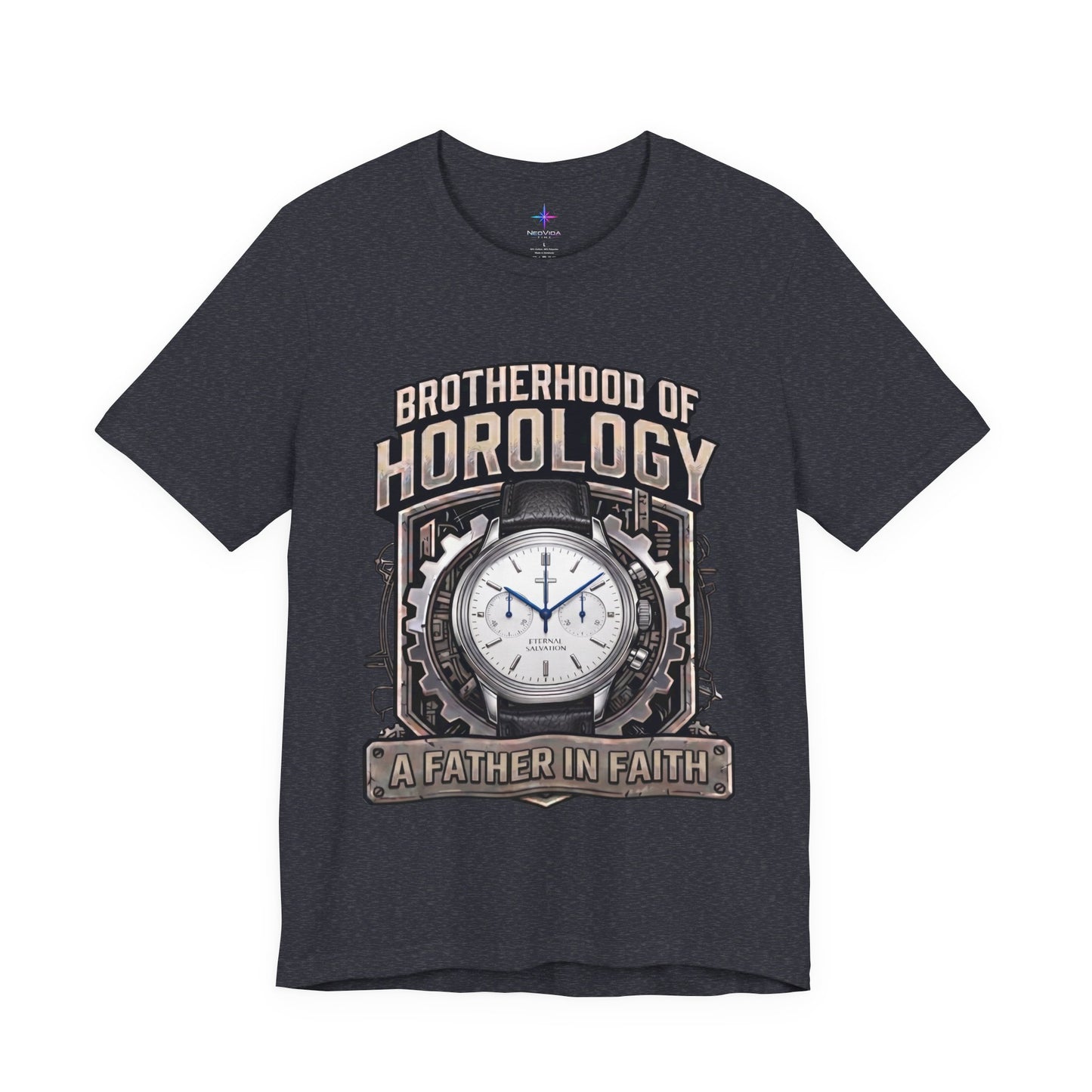 Father's Day Brotherhood of Horology Christian Chrono Watch Lover T-Shirt | A Father in Faith graphic tee