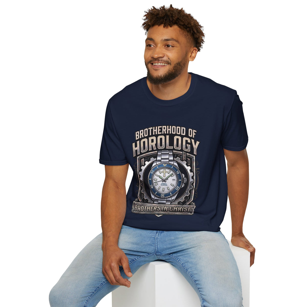 Brotherhood of Horology Heavyweight Graphic Tee – The Frost & Navy Edition