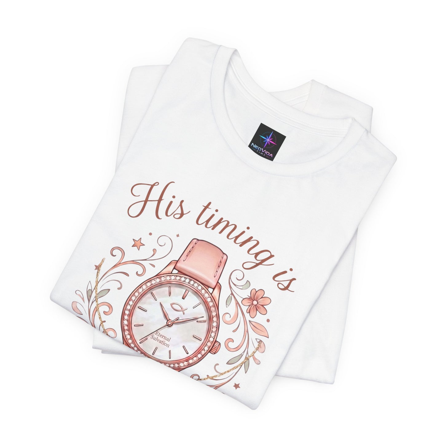 His Timing Is Perfect Ladies Watch Lover T-Shirt | Christian Graphic Tee