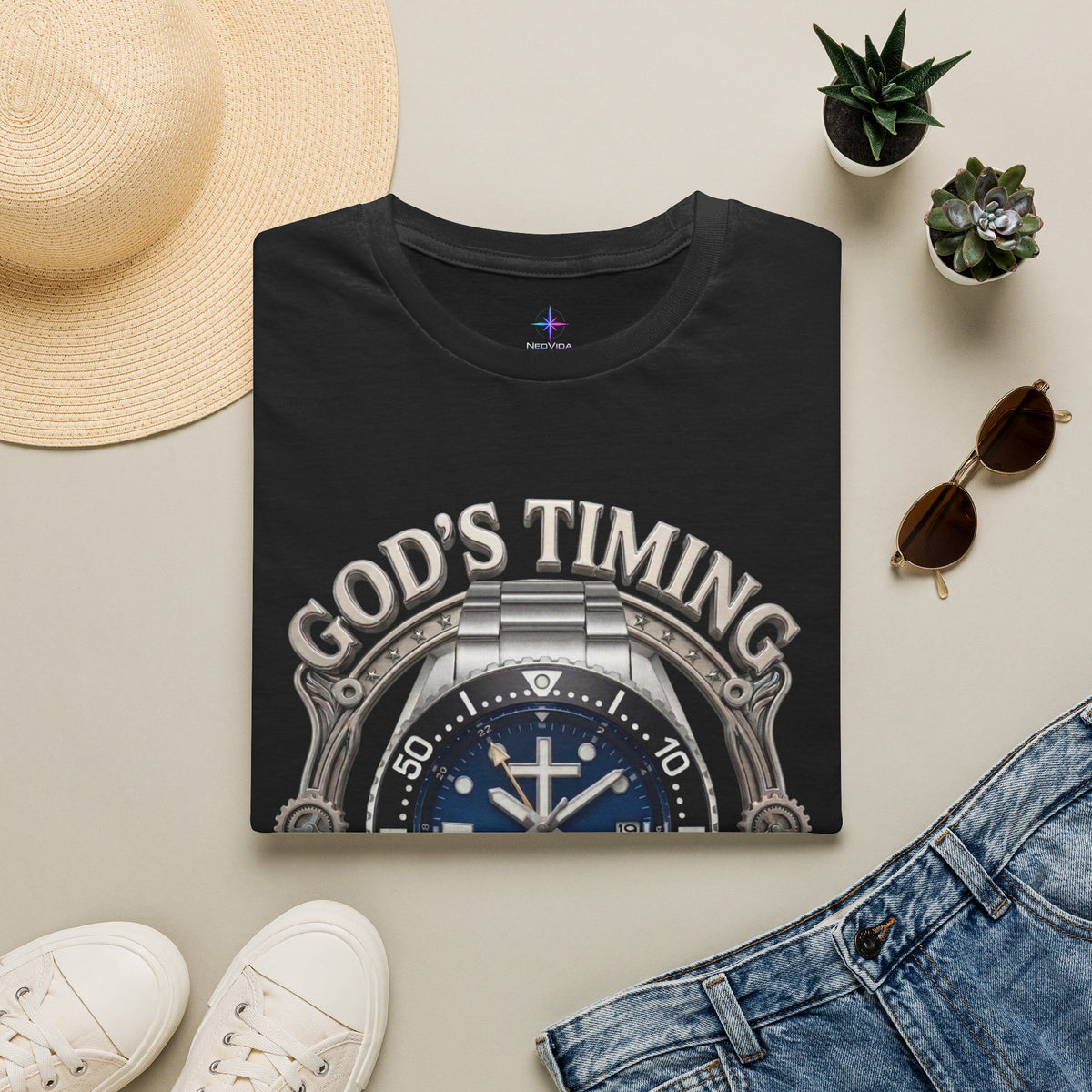 God's Timing Is Perfect GMT Watch Graphic T-Shirt