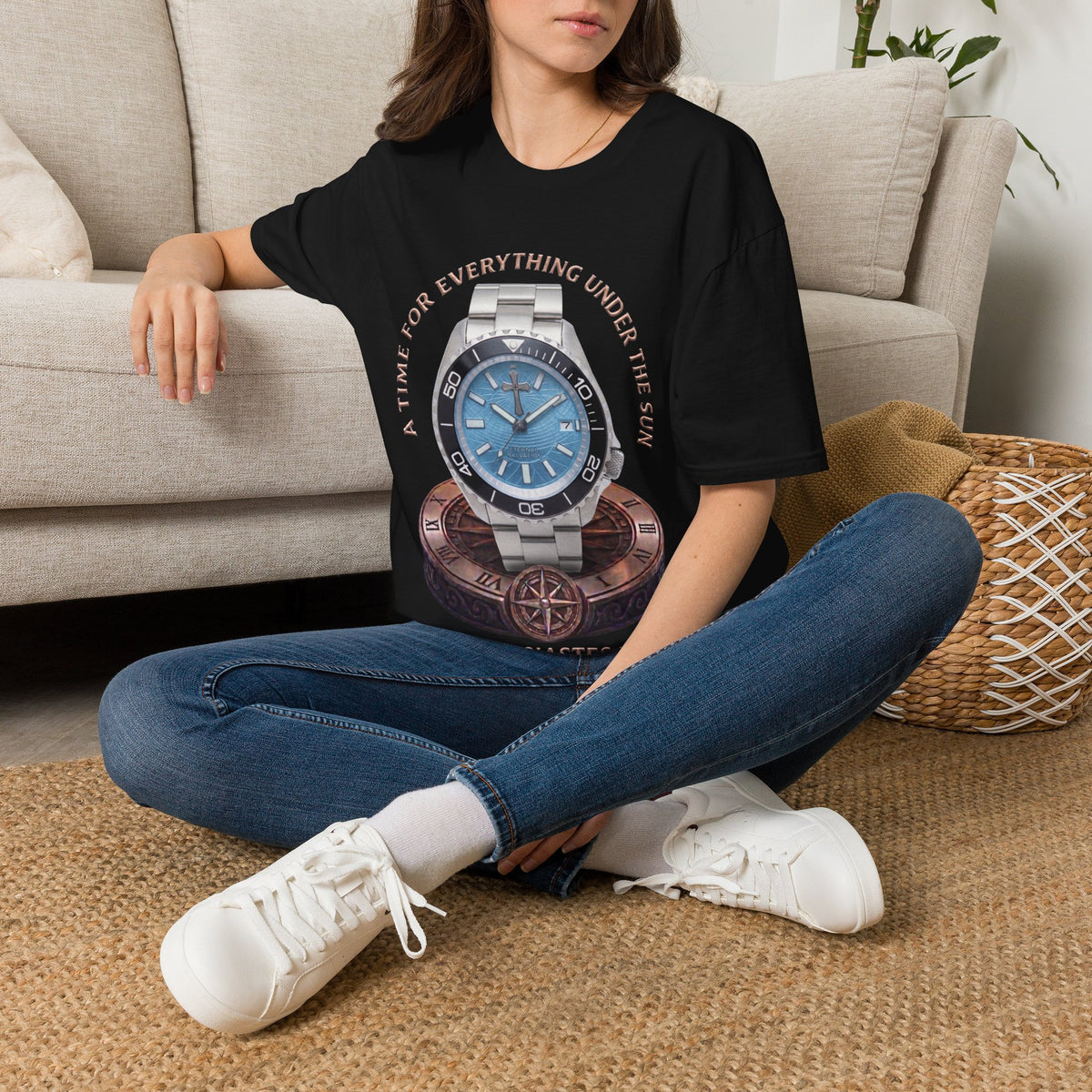 A Time for Everything Sky Blue Diver Graphic T-Shirt