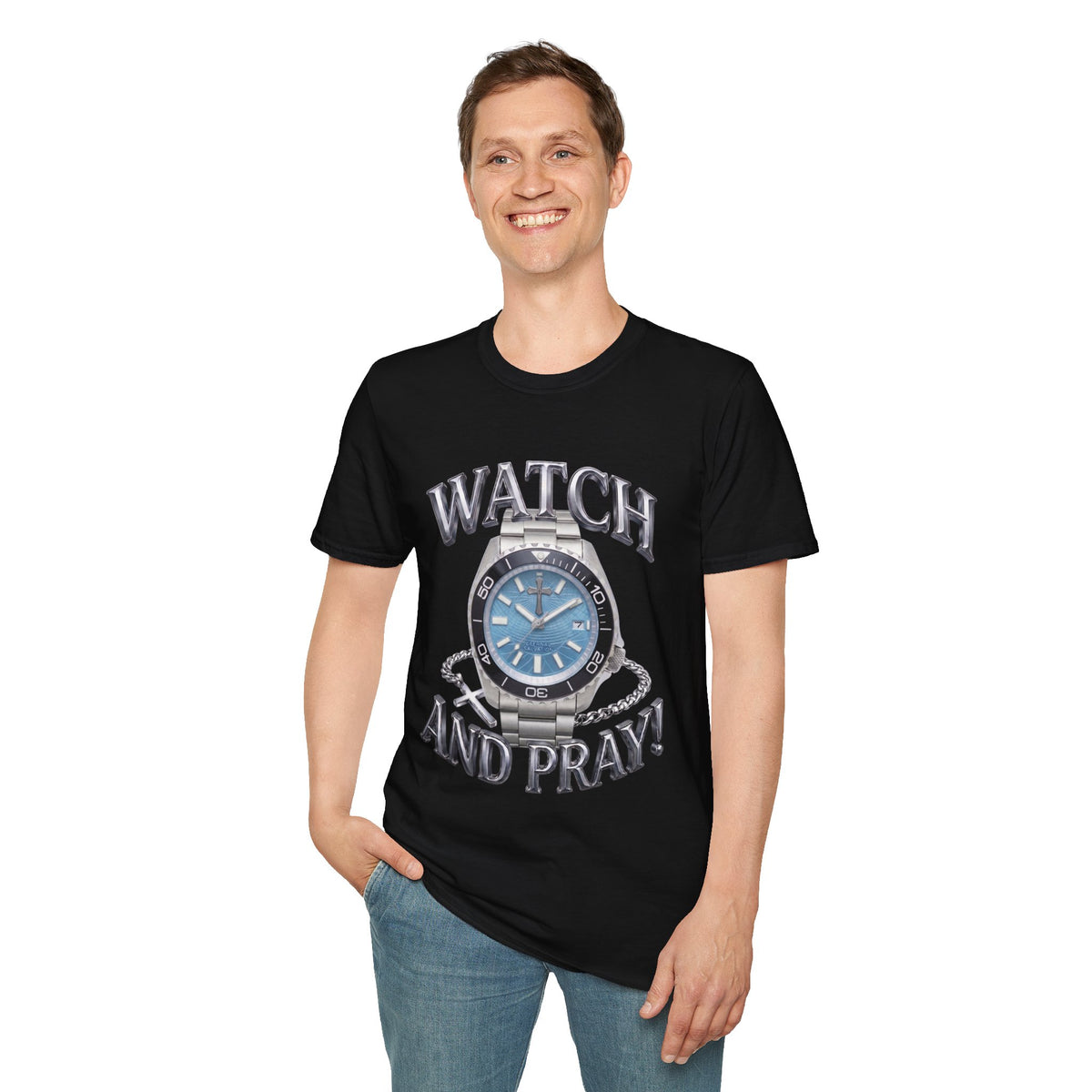 Watch and Pray! Heavyweight Graphic Tee – The Grid Dial Edition