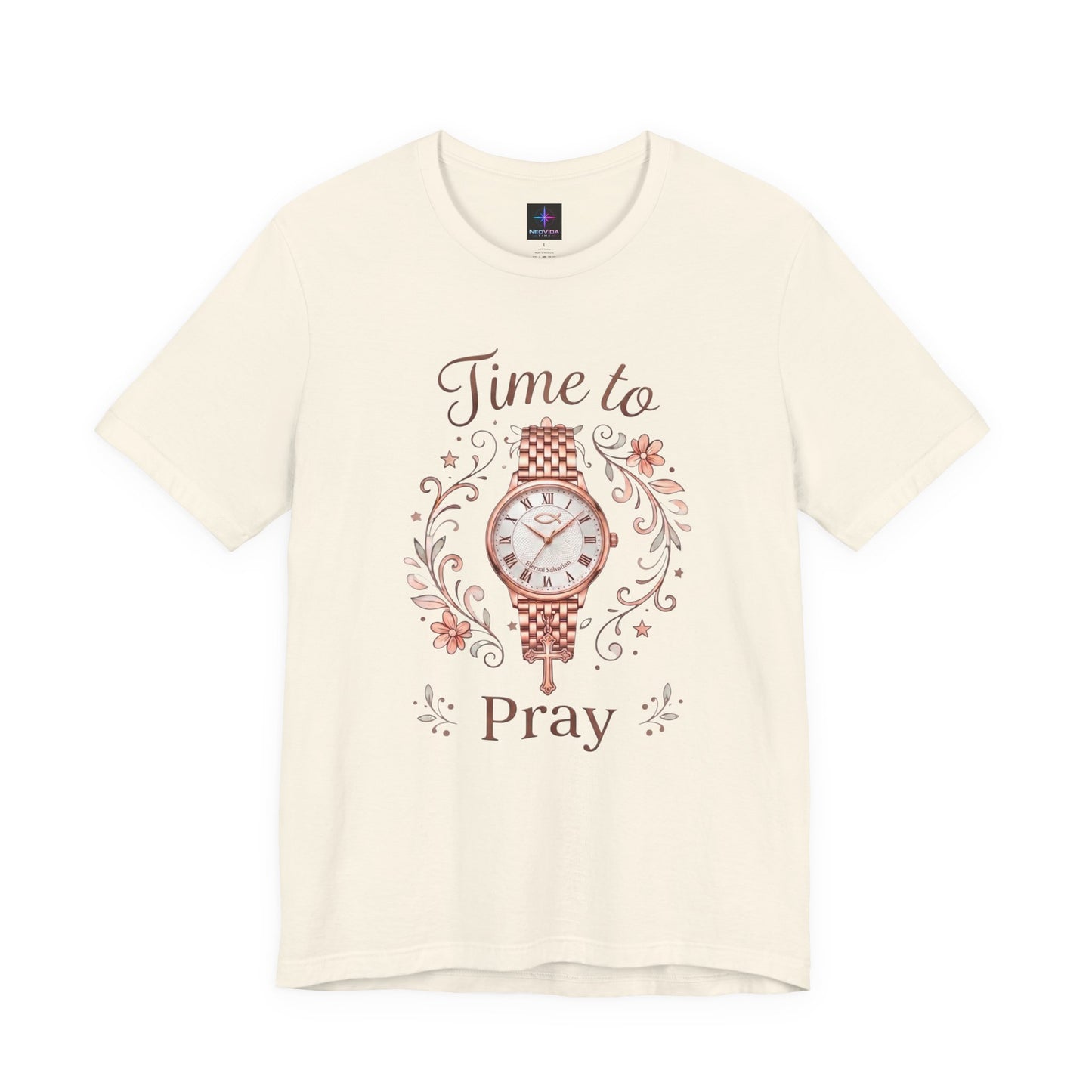 Time To Pray Ladies Watch Lover T-Shirt | Christian Graphic Tee