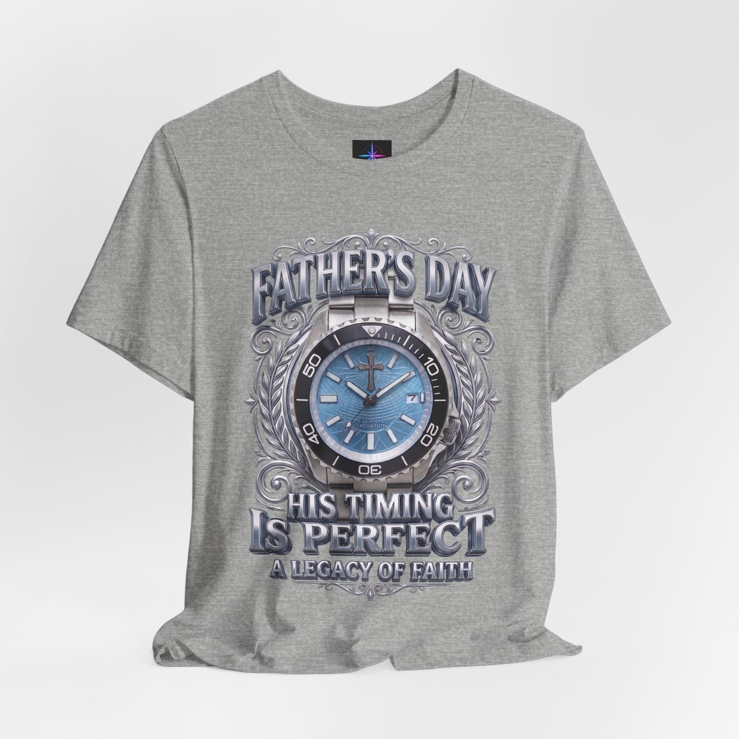 Father's Day His Timing Is Perfect Christian Blue Dive Watch Lover T-Shirt | Legacy of Faith