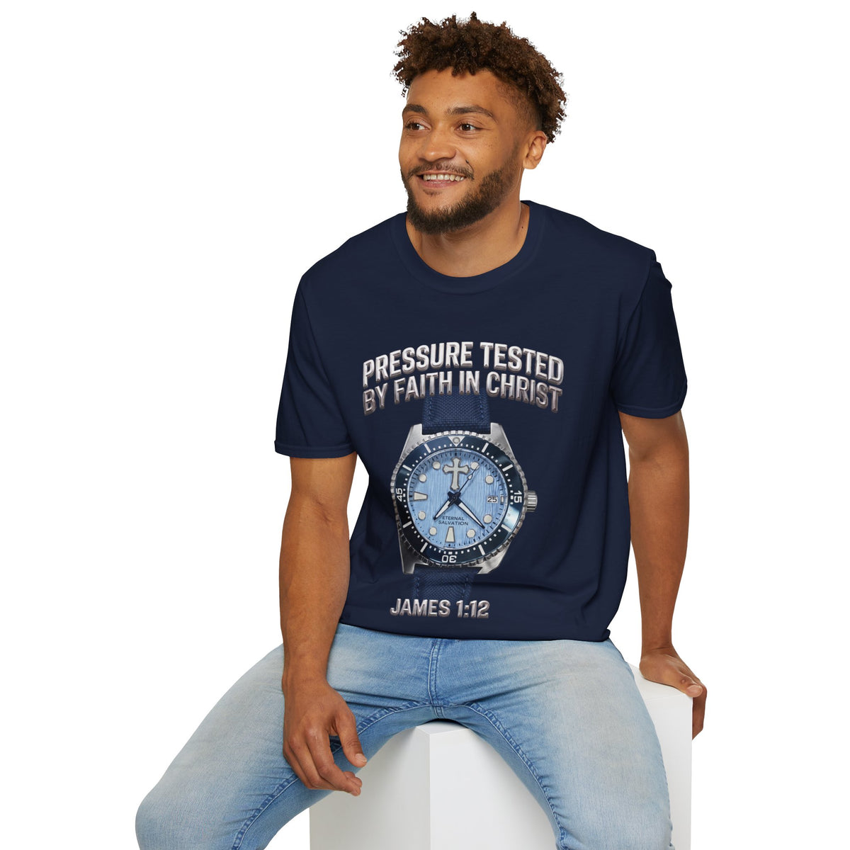 Pressure Tested by Faith In Christ Heavyweight Tee – Ice Wave Diver Edition