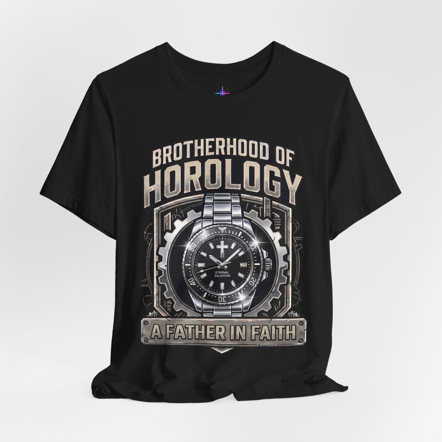 Father's Day Brotherhood of Horology Christian Dive Watch Lover T-Shirt | A Father in Faith graphic tee