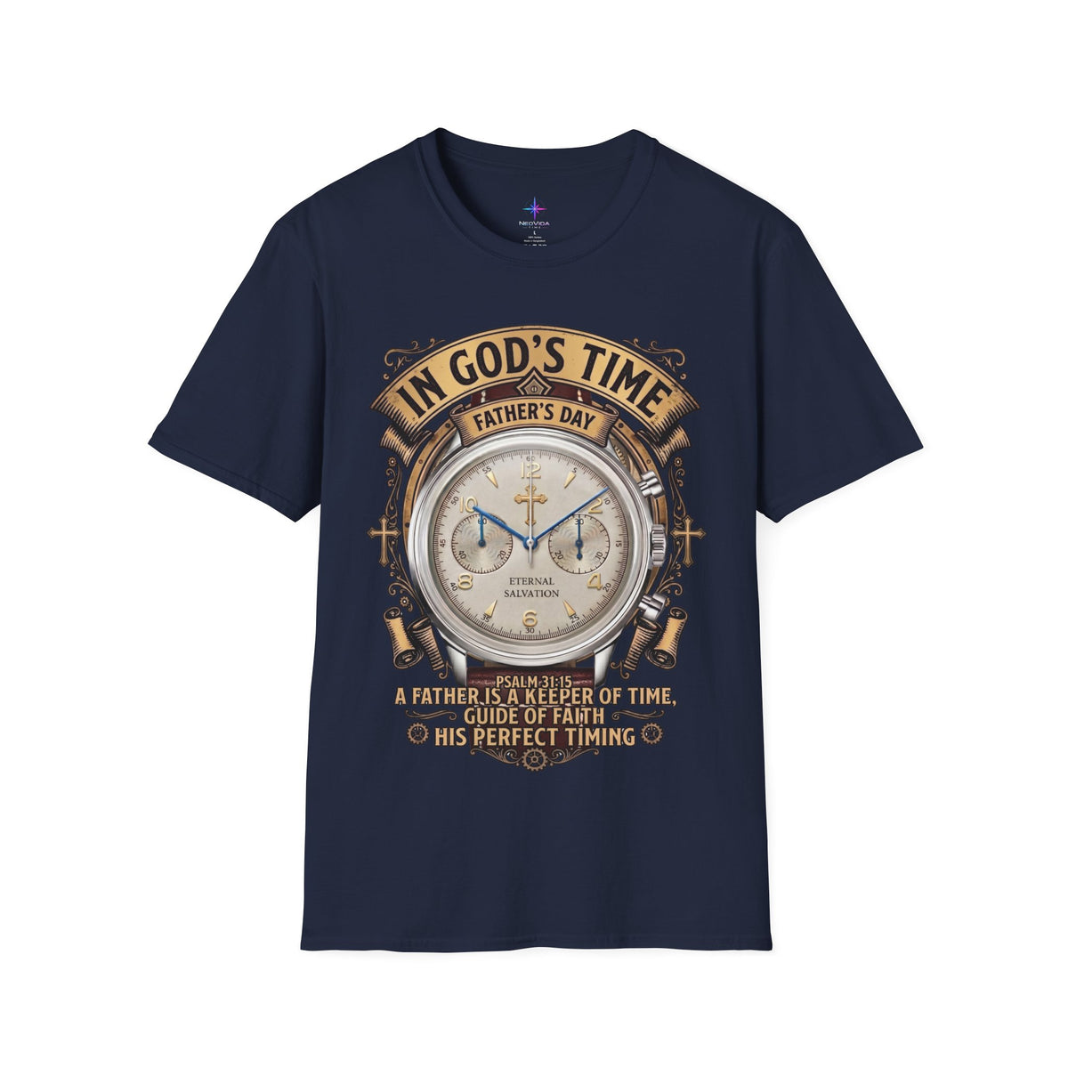 Father's Day In God's Time Watch Lover Chrono T-shirt | Christian Faith Tee