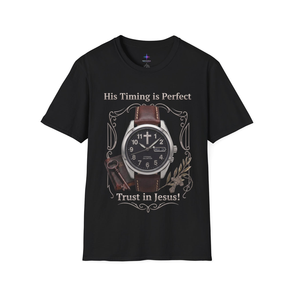 His Timing Is Perfect "Trust in Jesus" Field Watch Graphic T-Shirt