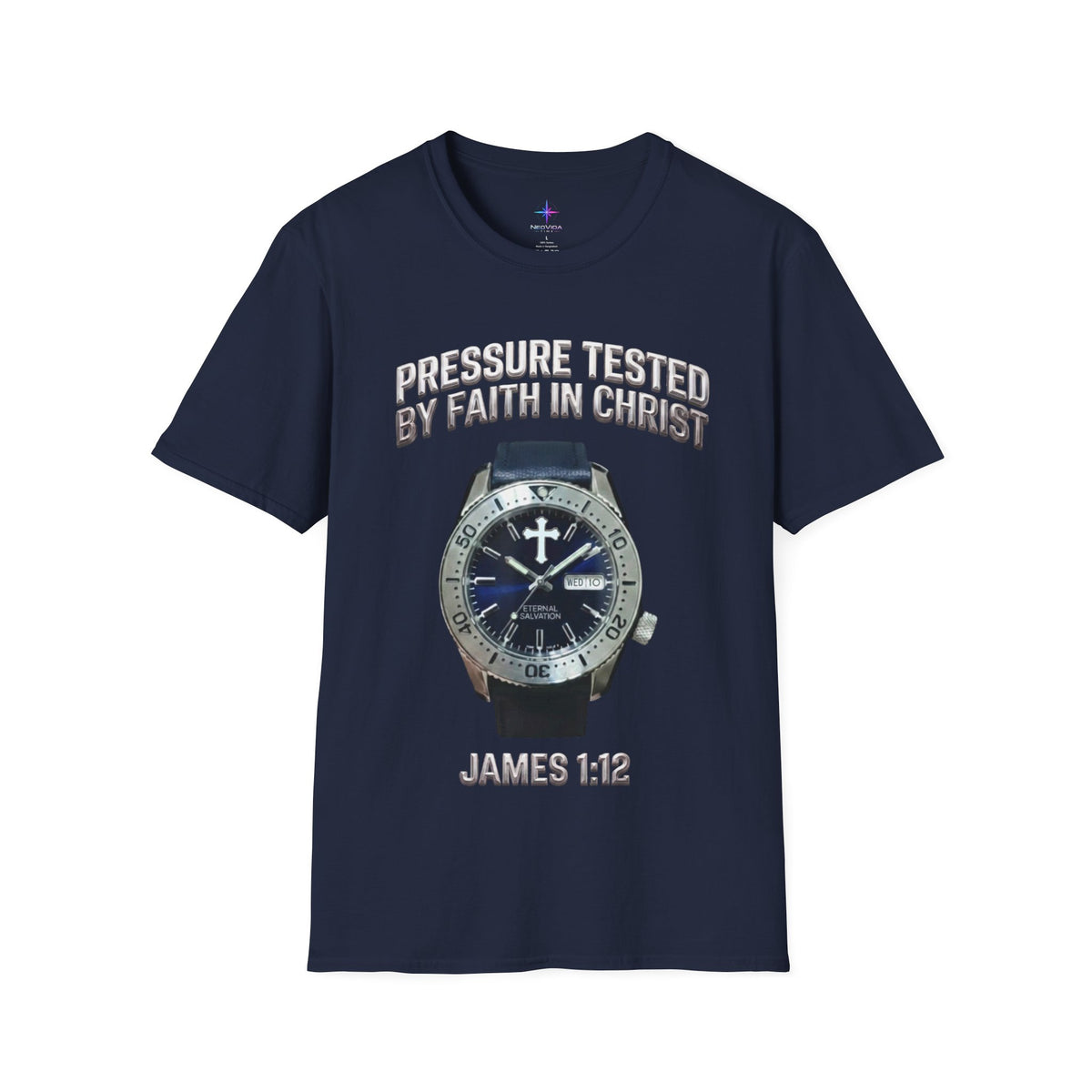 Pressure Tested by Faith In Christ Heavyweight Tee – Midnight Blue Diver Edition