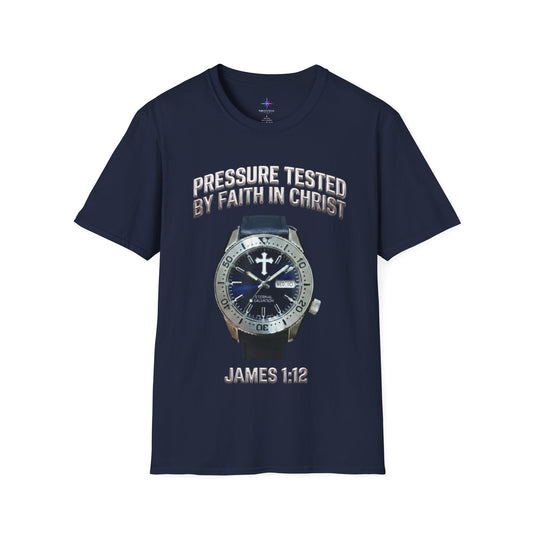 Pressure Tested by Faith In Christ Heavyweight Tee – Midnight Blue Diver Edition