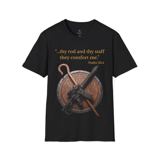 Thy Rod & Thy Staff T-Shirt | Psalm 23:4 Christian EDC Tee