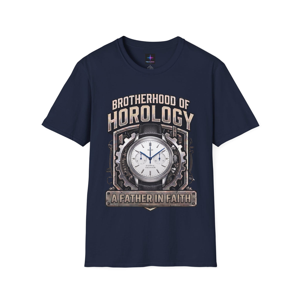 Father's Day Brotherhood of Horology Christian Chrono Watch Lover T-Shirt | A Father in Faith graphic tee
