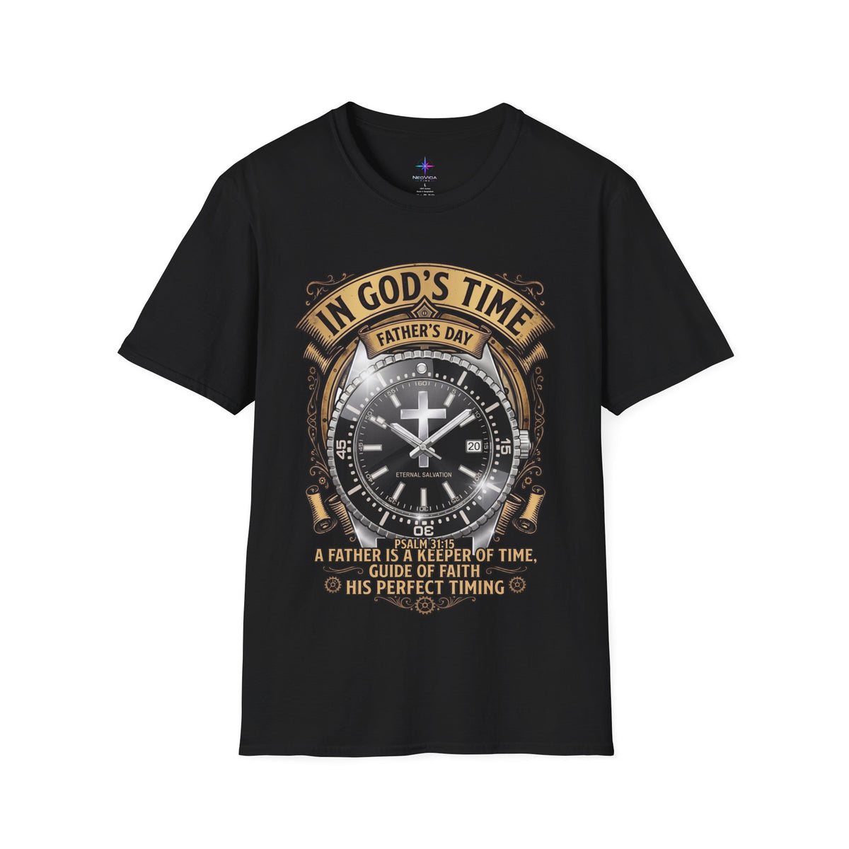 Father's Day In God's Time Watch Lover Diver T-shirt | Christian Faith Tee