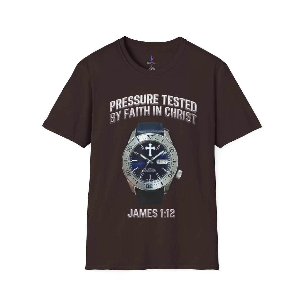 Pressure Tested by Faith In Christ Heavyweight Tee – Midnight Blue Diver Edition
