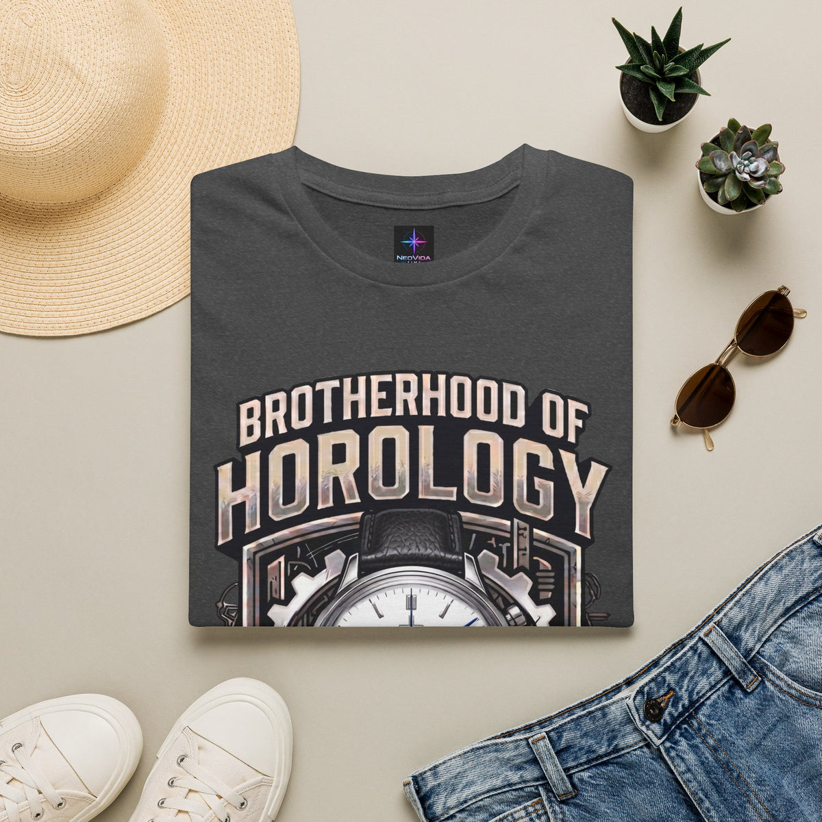 Father's Day Brotherhood of Horology Christian Chrono Watch Lover T-Shirt | A Father in Faith graphic tee