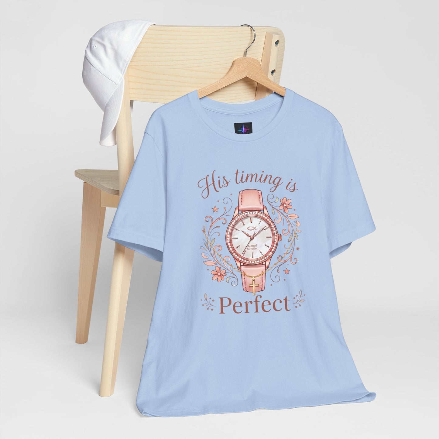 His Timing Is Perfect Ladies Watch Lover T-Shirt | Christian Graphic Tee