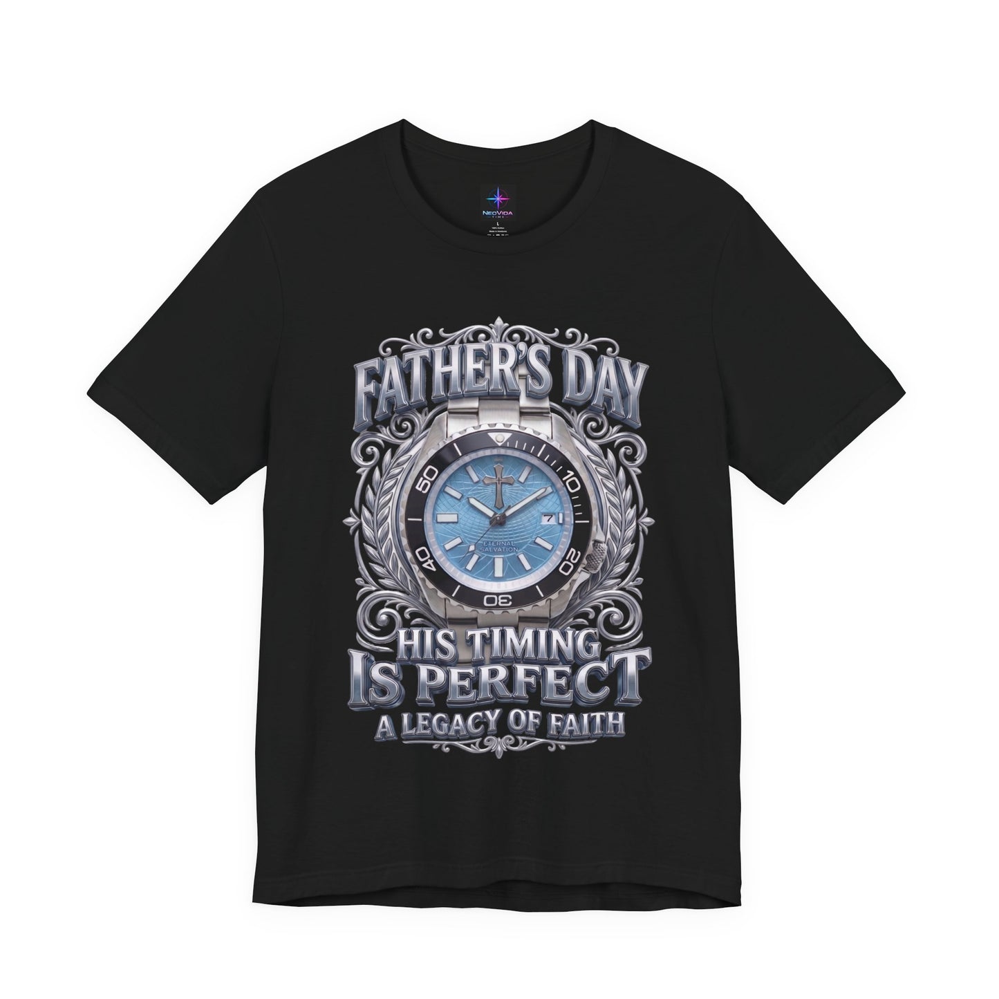 Father's Day His Timing Is Perfect Christian Blue Dive Watch Lover T-Shirt | Legacy of Faith