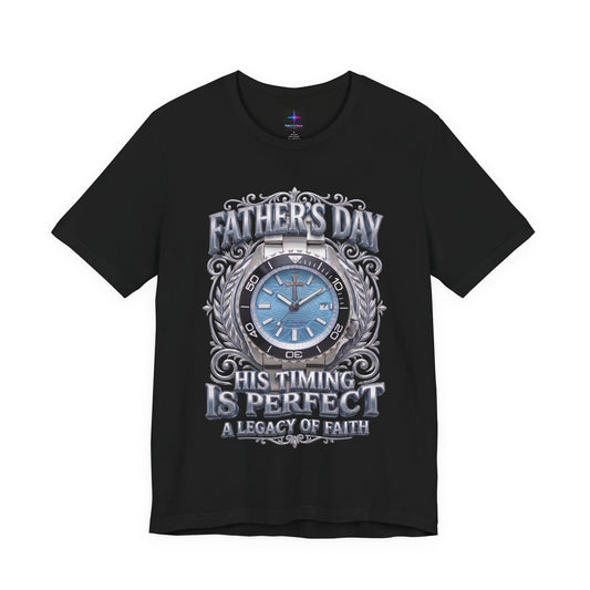 Father's Day His Timing Is Perfect Christian Blue Dive Watch Lover T-Shirt | Legacy of Faith