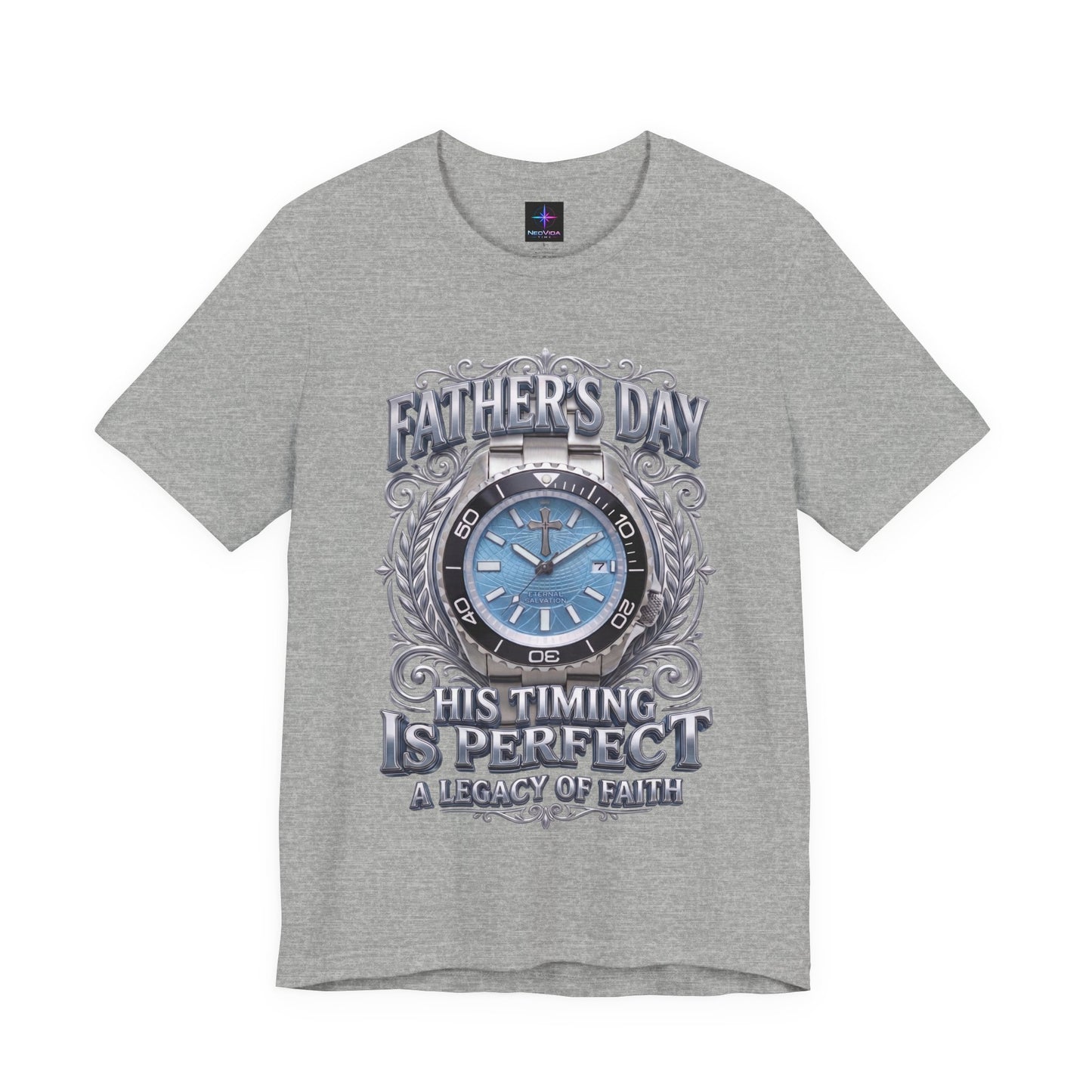 Father's Day His Timing Is Perfect Christian Blue Dive Watch Lover T-Shirt | Legacy of Faith