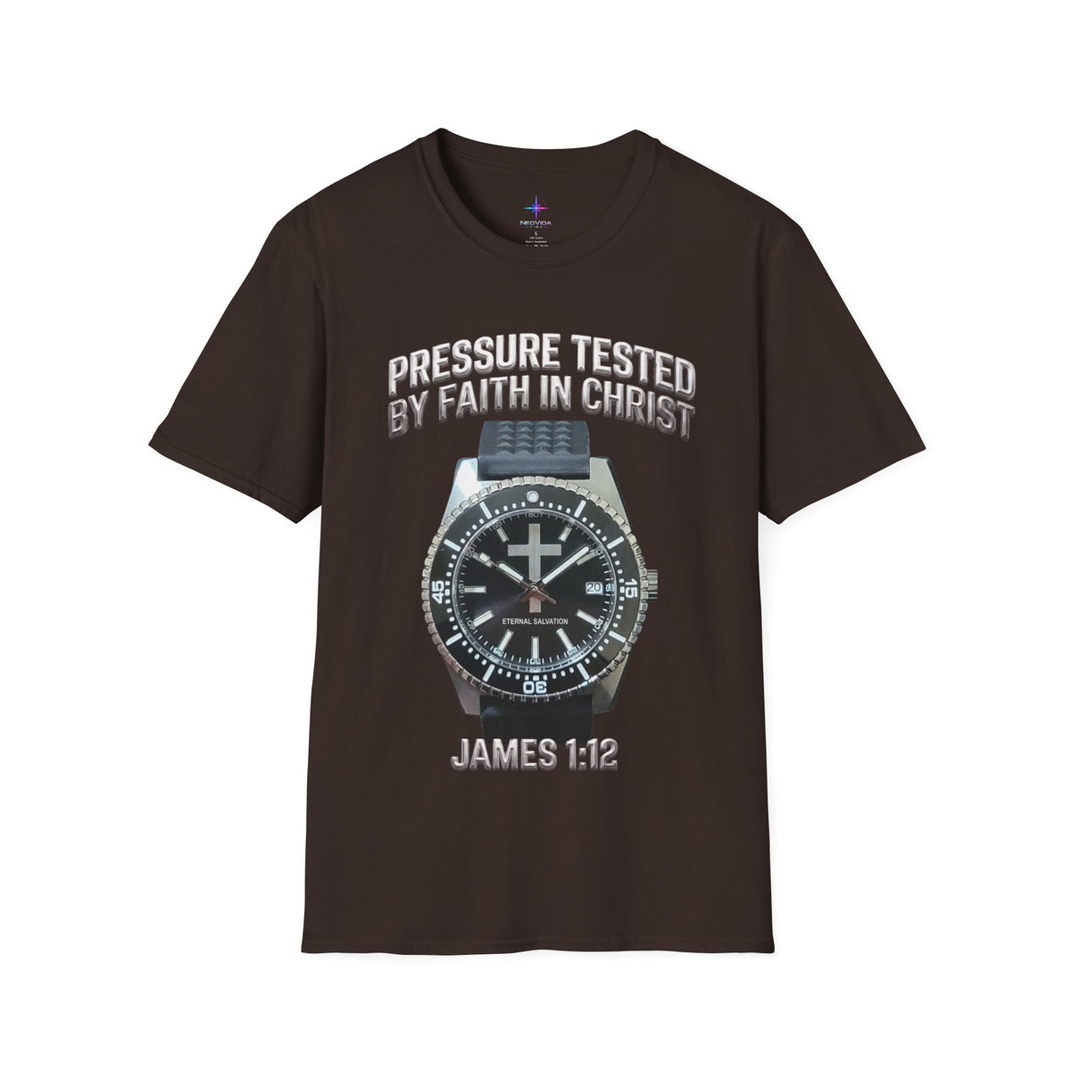 Pressure Tested by Faith In Christ Heavyweight Tee – Tactical Black Diver Edition