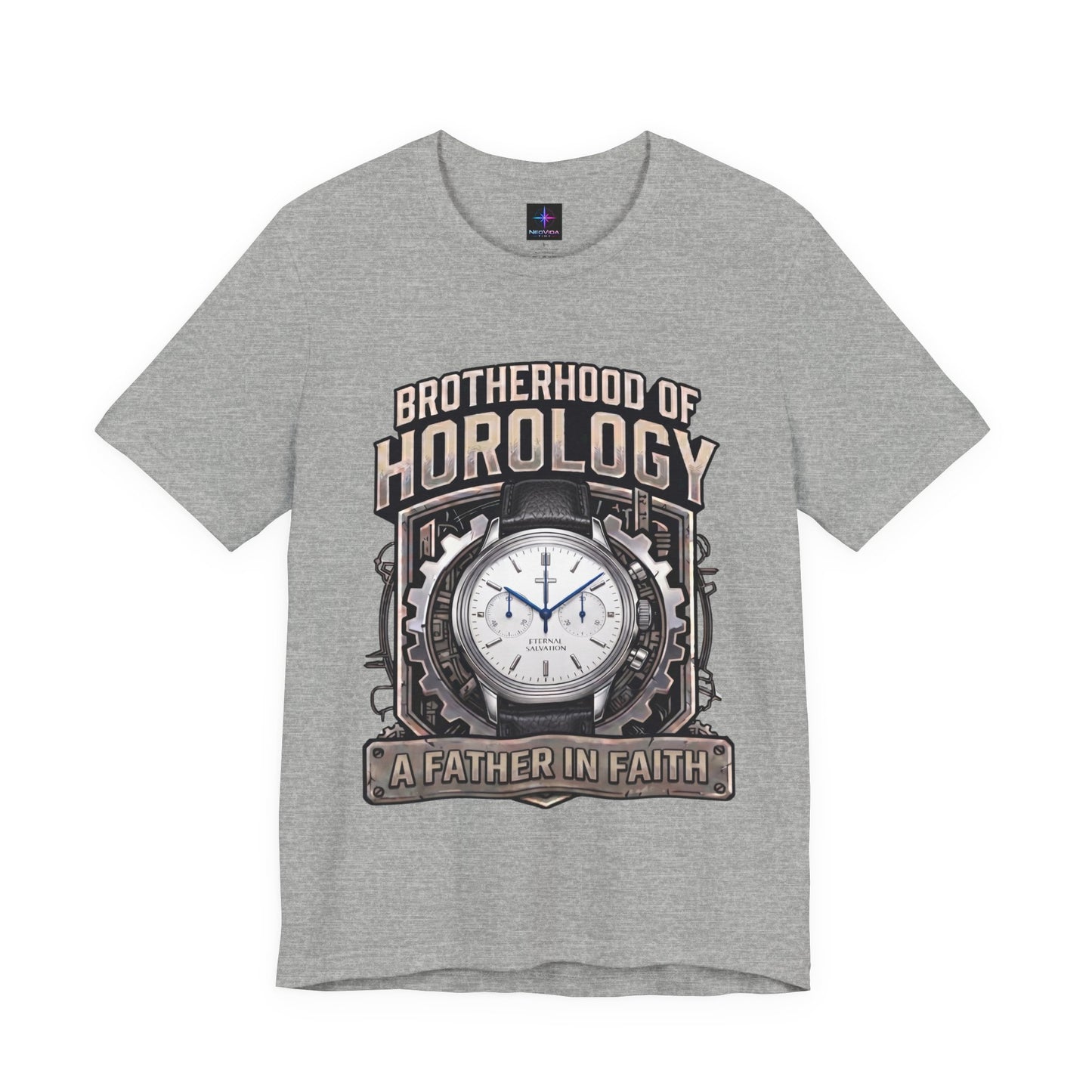 Father's Day Brotherhood of Horology Christian Chrono Watch Lover T-Shirt | A Father in Faith graphic tee